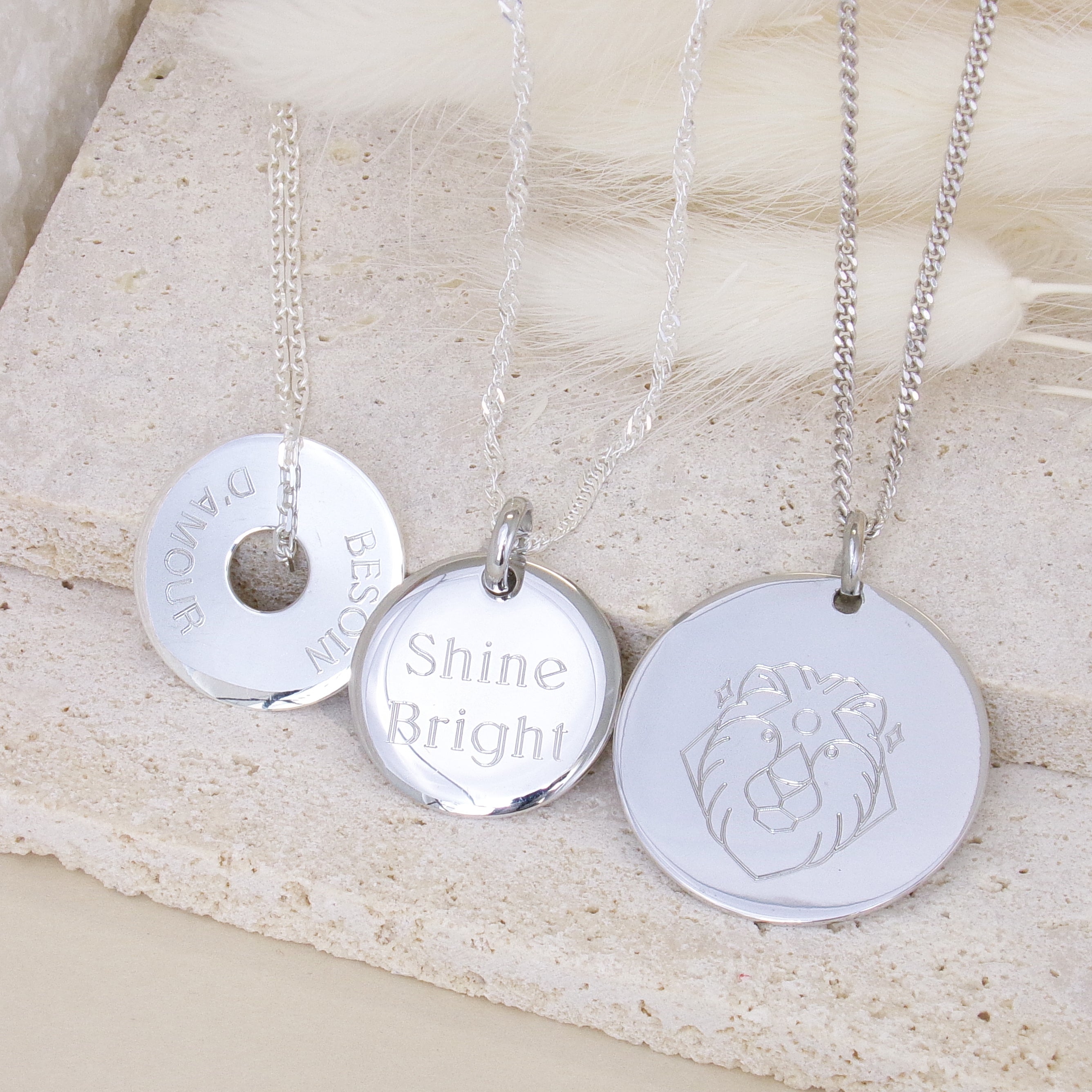 27mm silver medal pendant to engrave