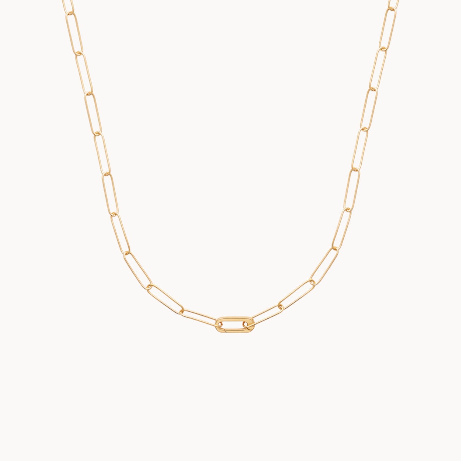 Collier petits trombones en plaqué or 18 carats