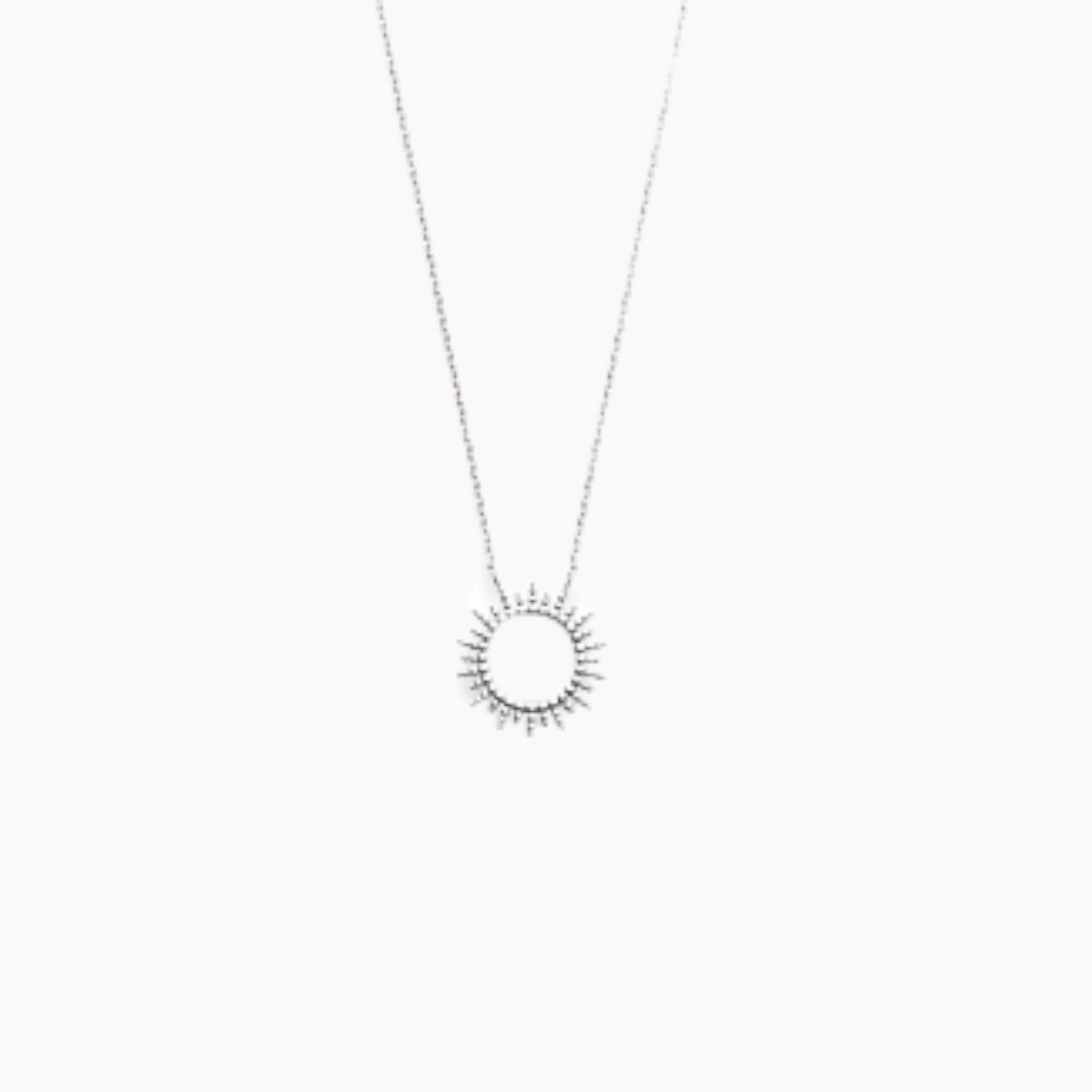 Collier soleil éclatant 45cm en argent 925 rhodié