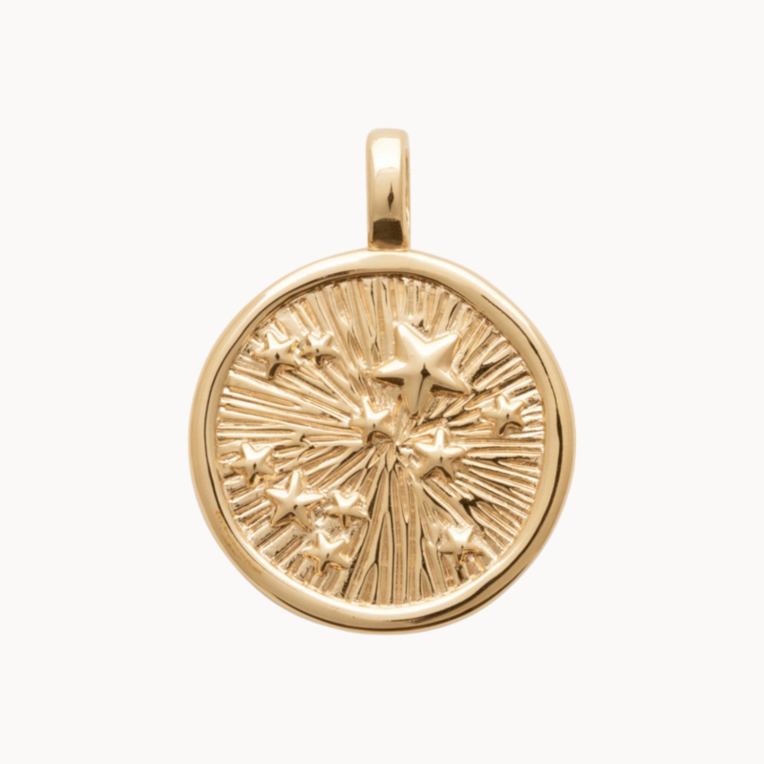 Pendentif ciel étoilé à graver 19mm plaqué or 18 carats