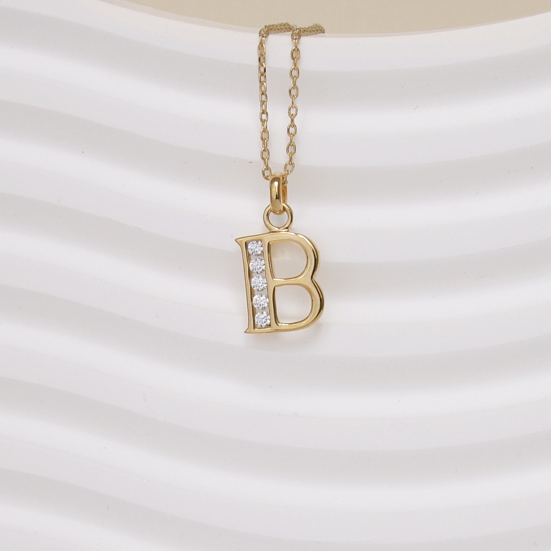Gold-plated oxide Alphabet pendant