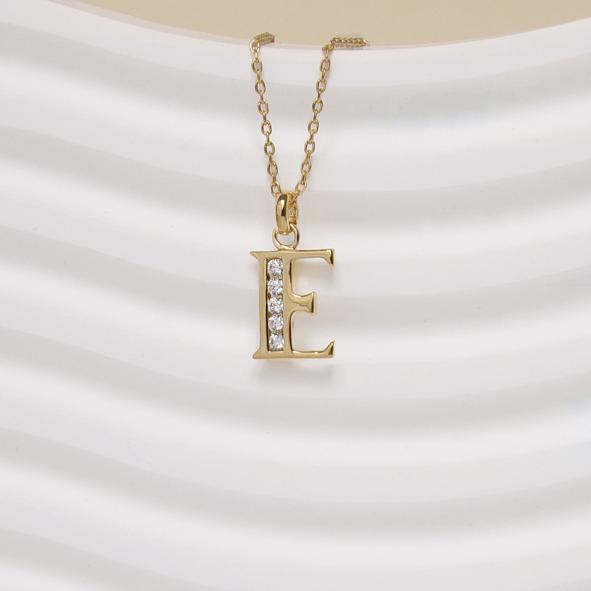 Gold-plated oxide Alphabet pendant