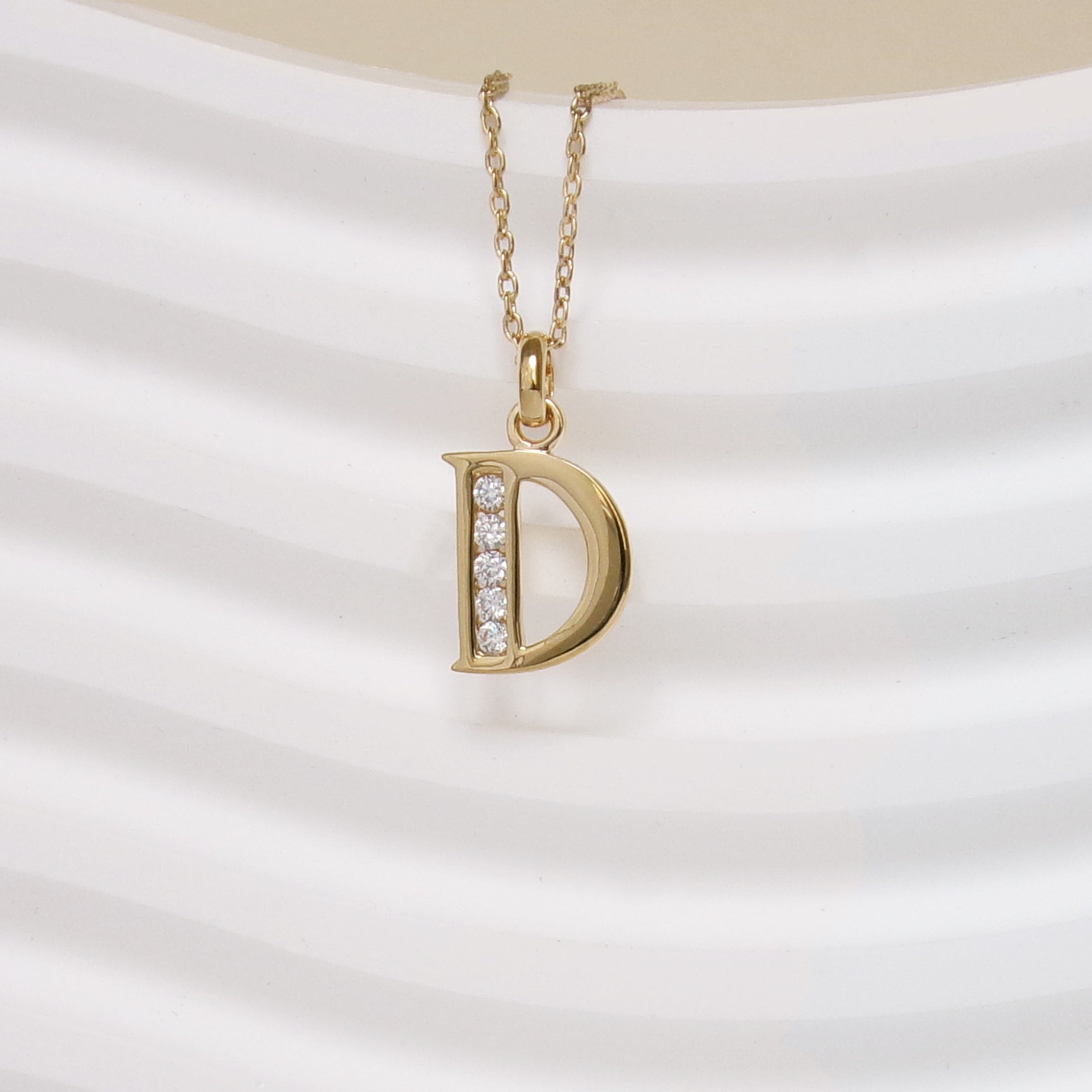 Gold-plated oxide Alphabet pendant