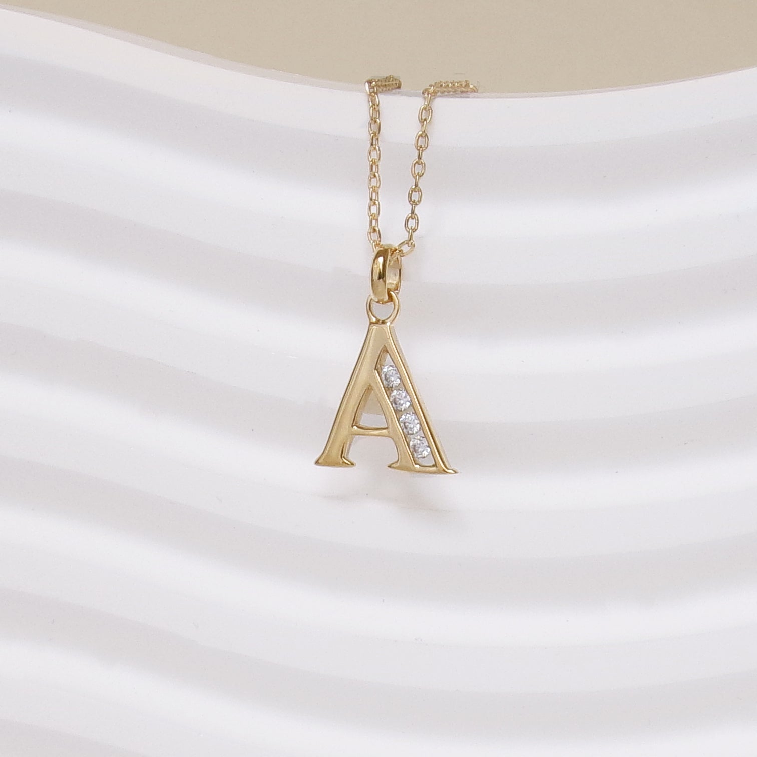 Gold-plated oxide Alphabet pendant