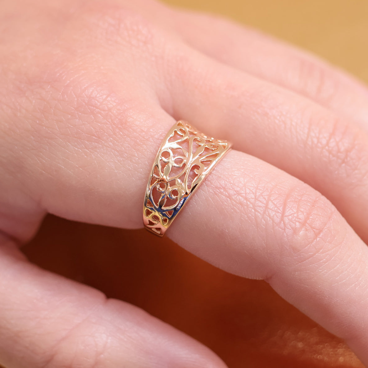 Siena ring filigree pattern gold-plated