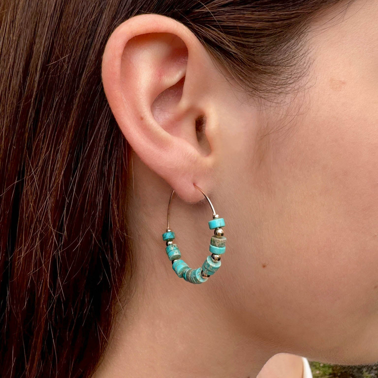 Lima hoop earrings blue Jasper gold-plated