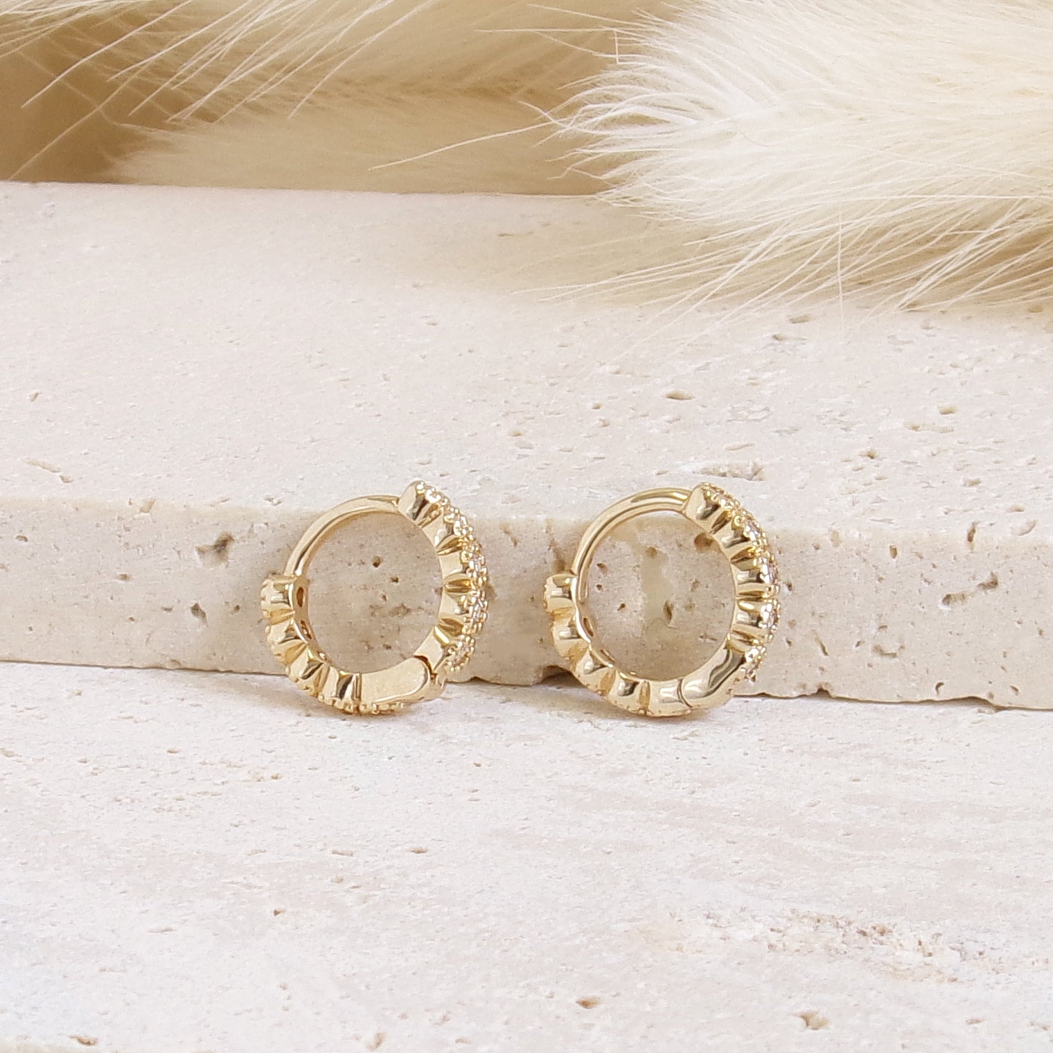 Juna hoop earrings zircons gold-plated