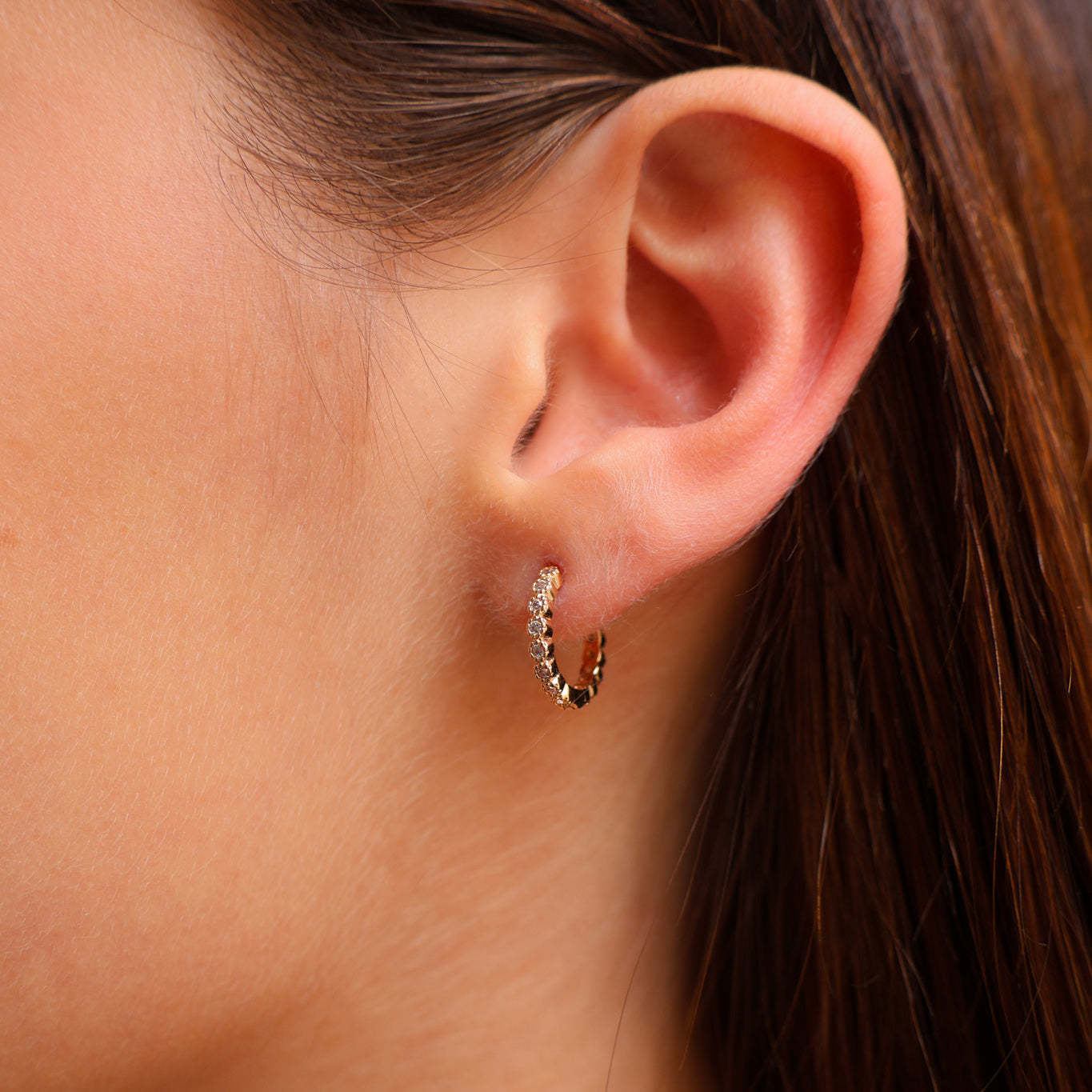 Juna hoop earrings zircons gold-plated