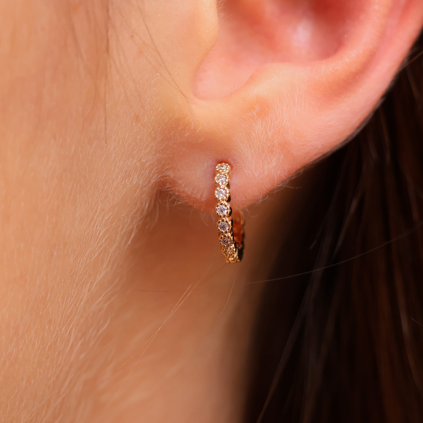 Juna hoop earrings zircons gold-plated