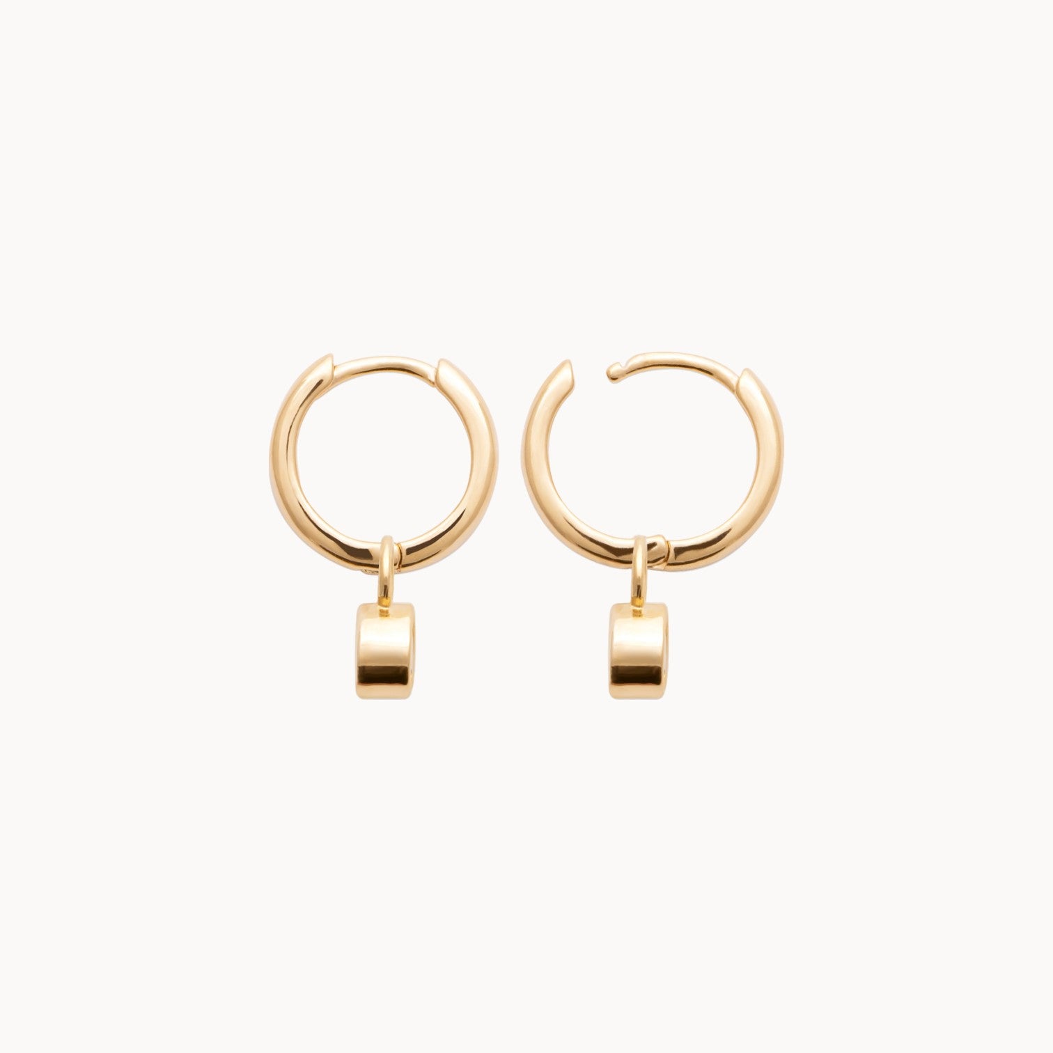 Misaki mini hoop earrings with zircons gold-plated