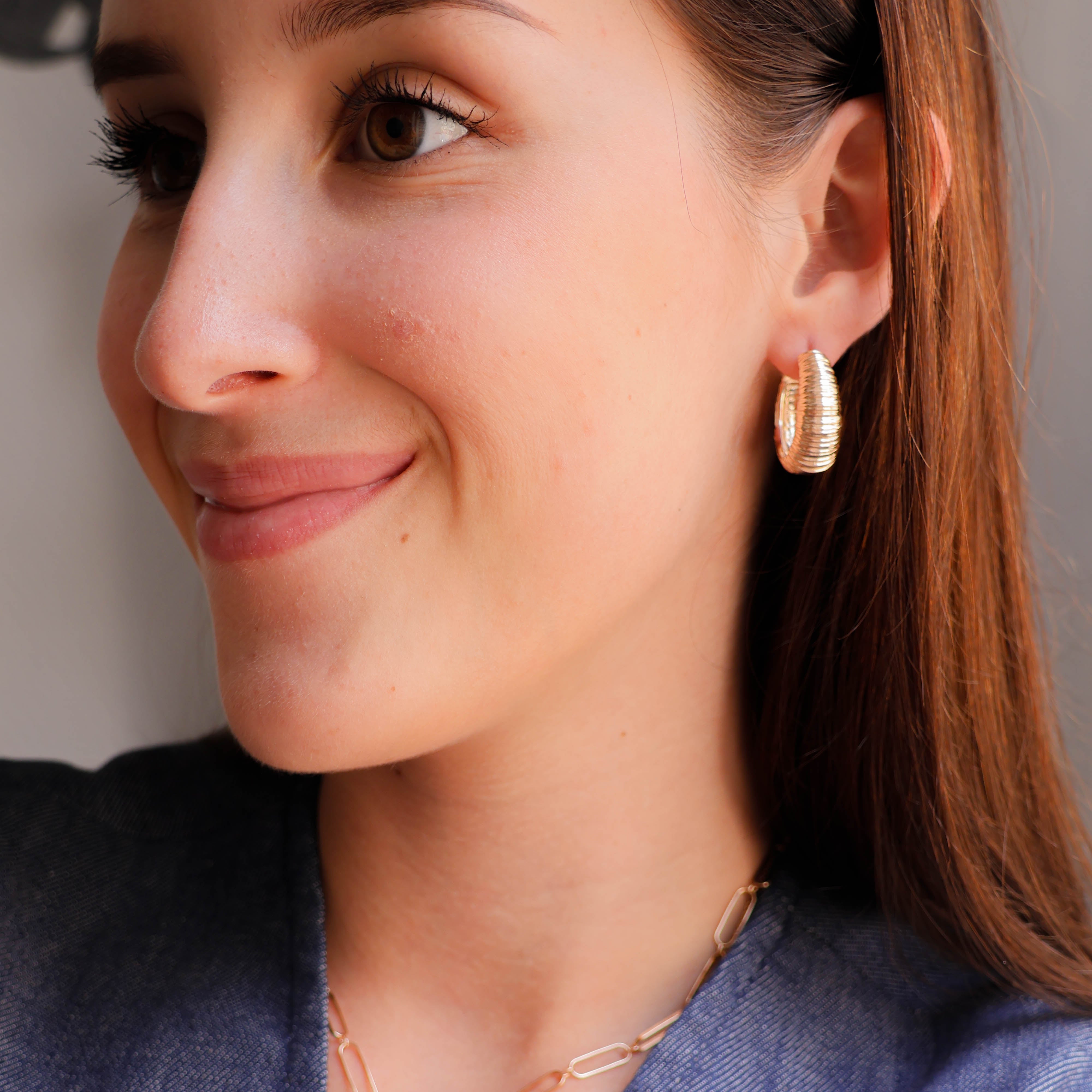 Zamora large hoop earrings chiseled gold-plated