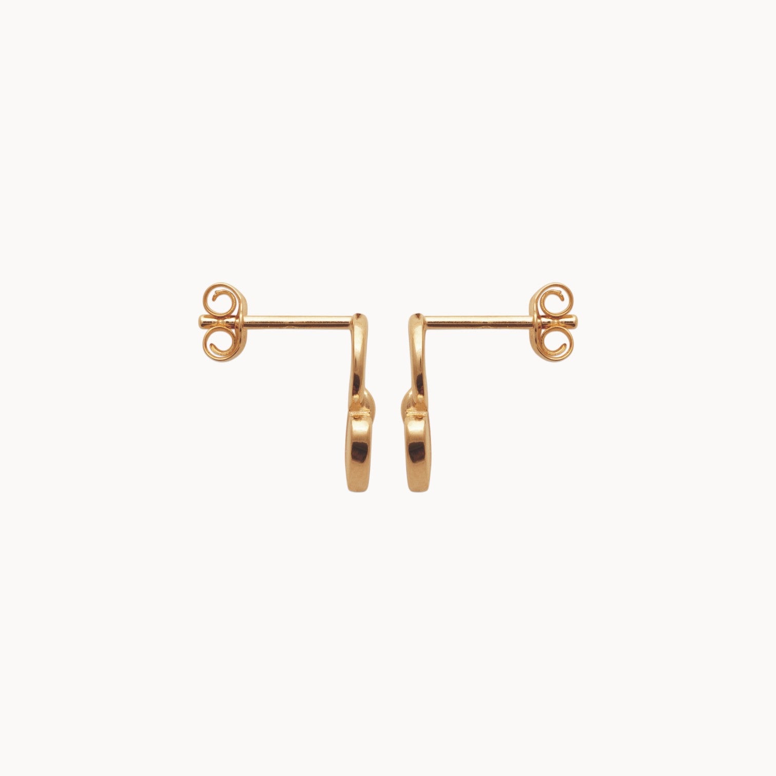 Boucles d'oreilles Clea cœur émail rouge plaqué or