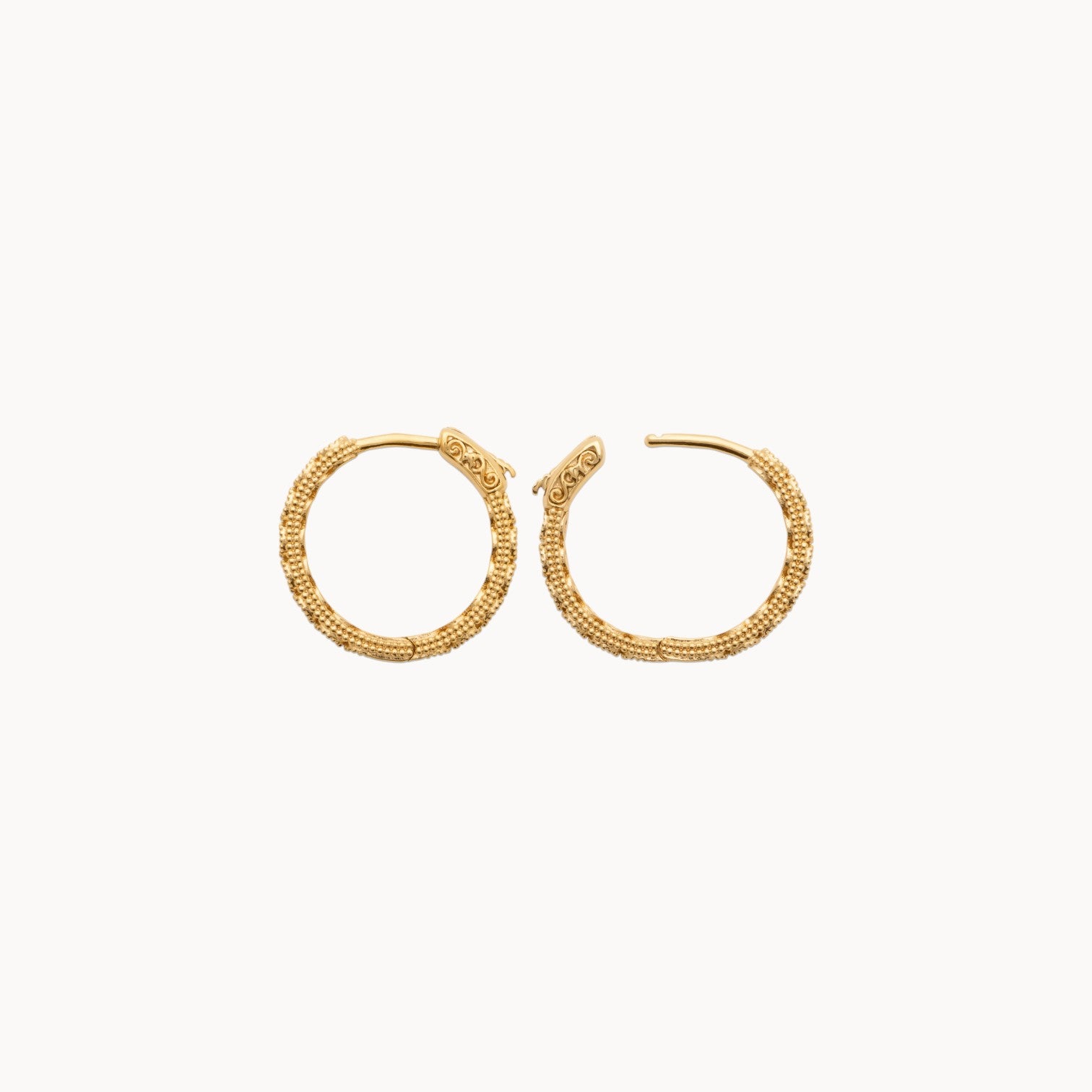 Riva hoop earrings 19mm pink zircons gold-plated