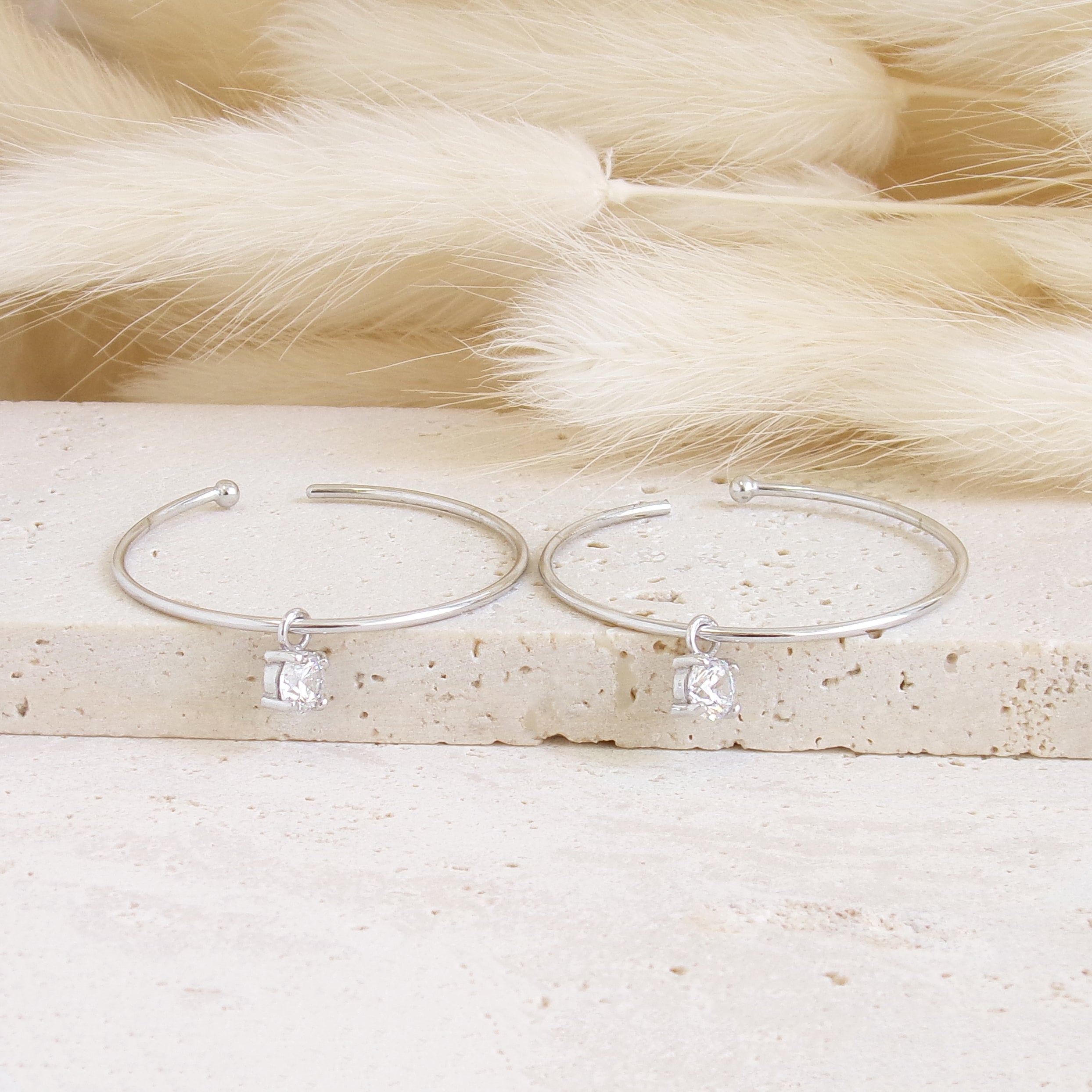 Bella hoop earrings with oxide tassel sterling silver