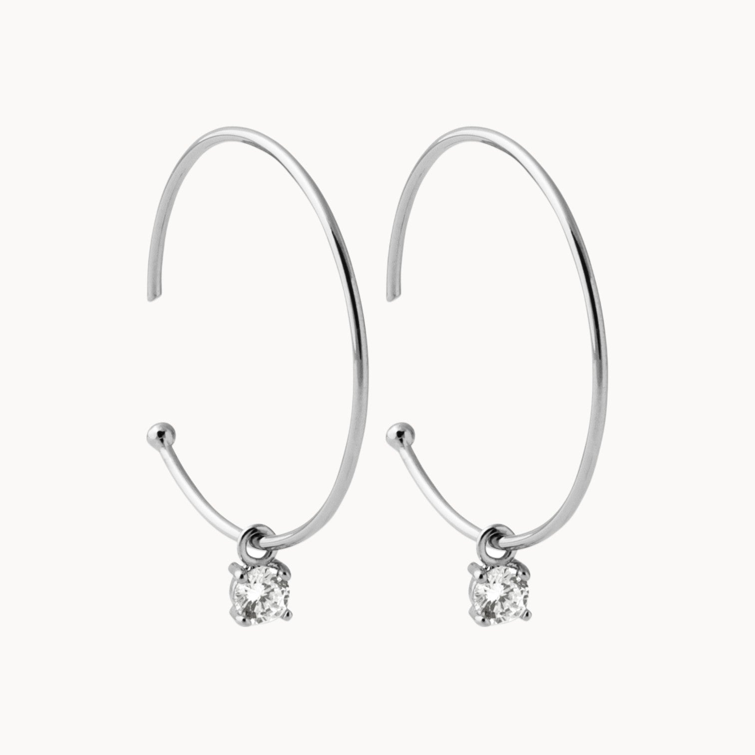 Bella hoop earrings with oxide tassel sterling silver