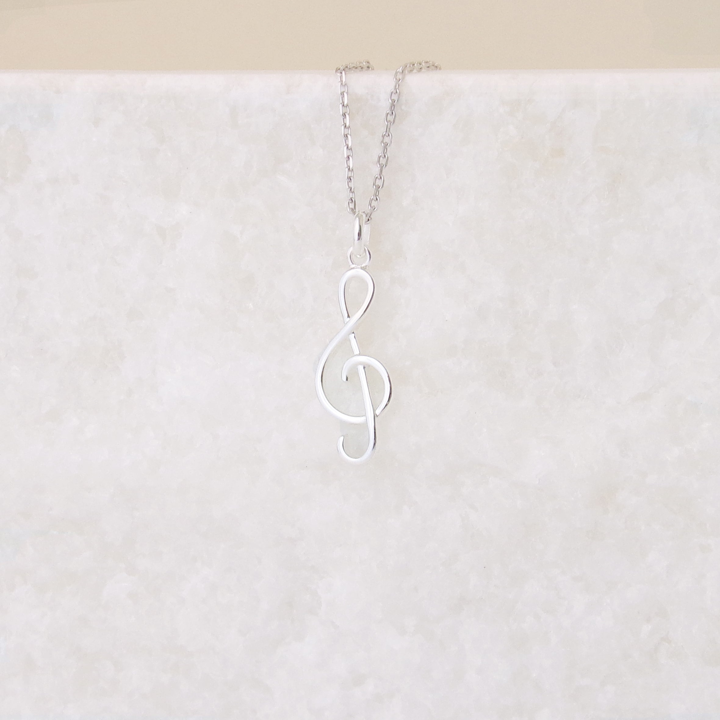 Treble Clef charm sterling silver