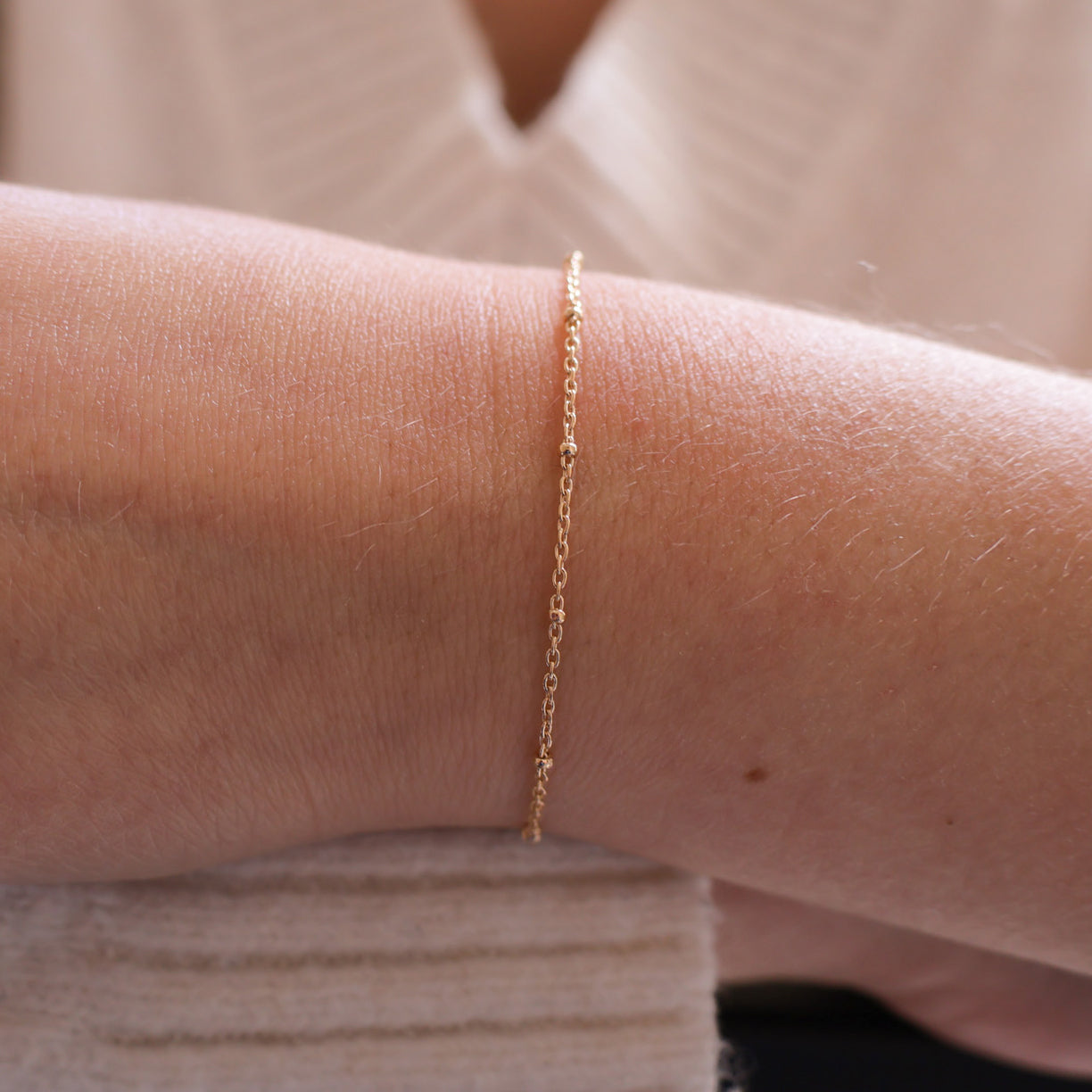 Adalia bracelet 18cm small beads chain gold-plated