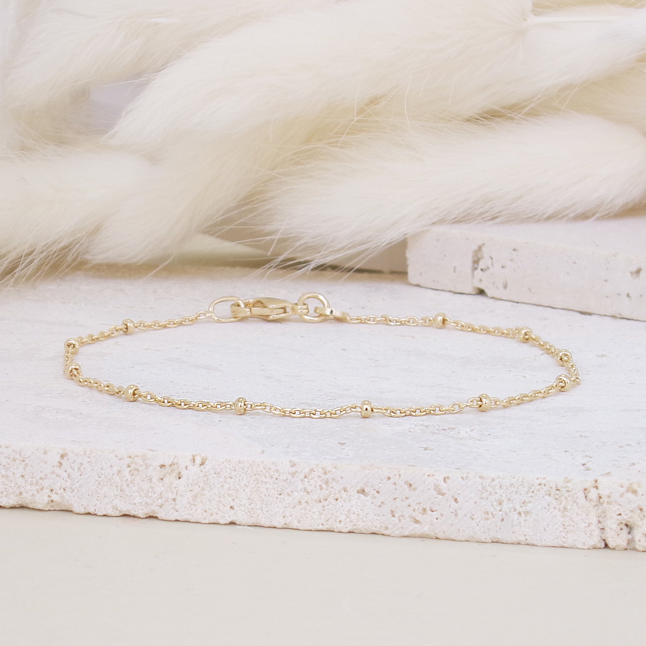 Adalia bracelet 18cm small beads chain gold-plated