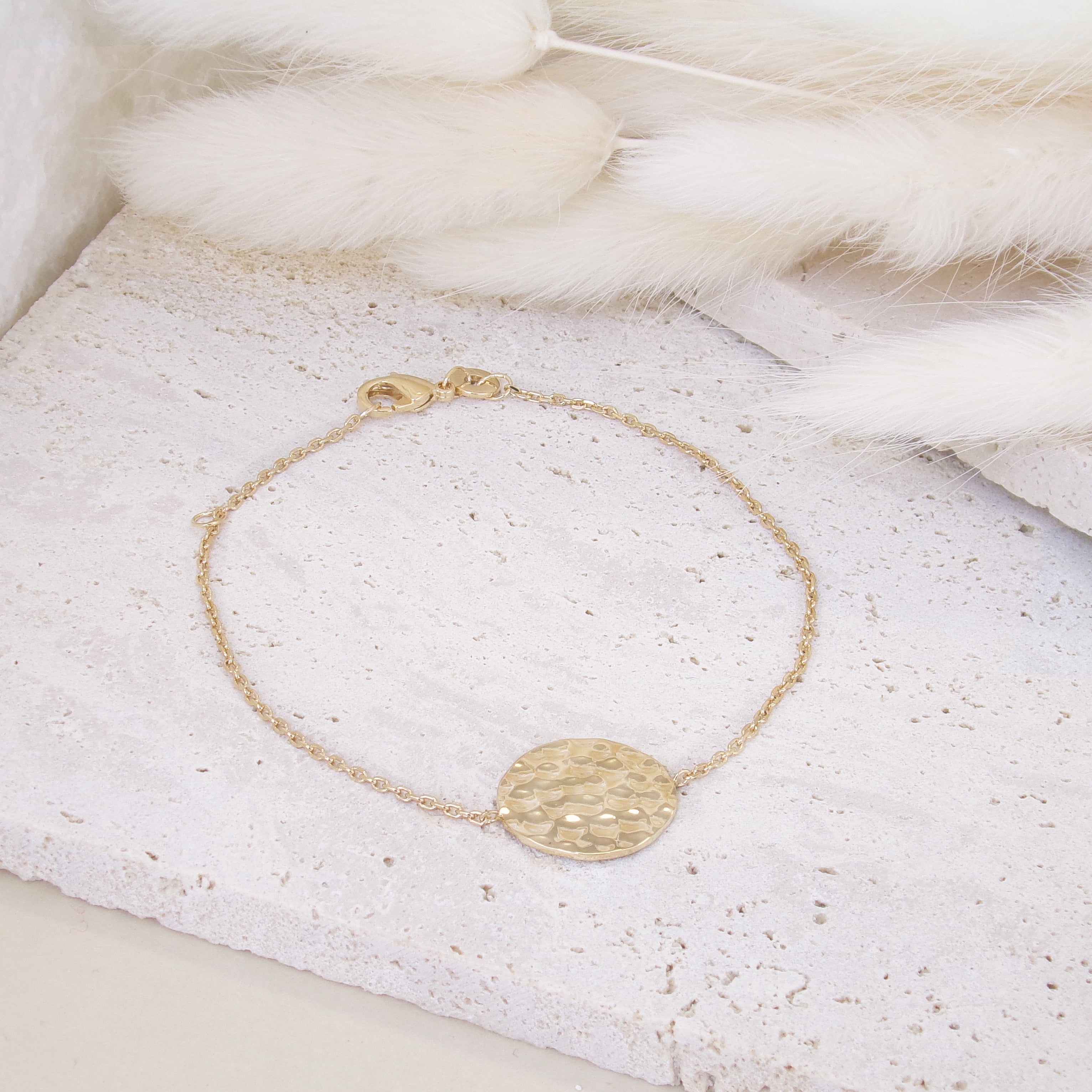 Sierra bracelet 18cm hammered medal gold-plated