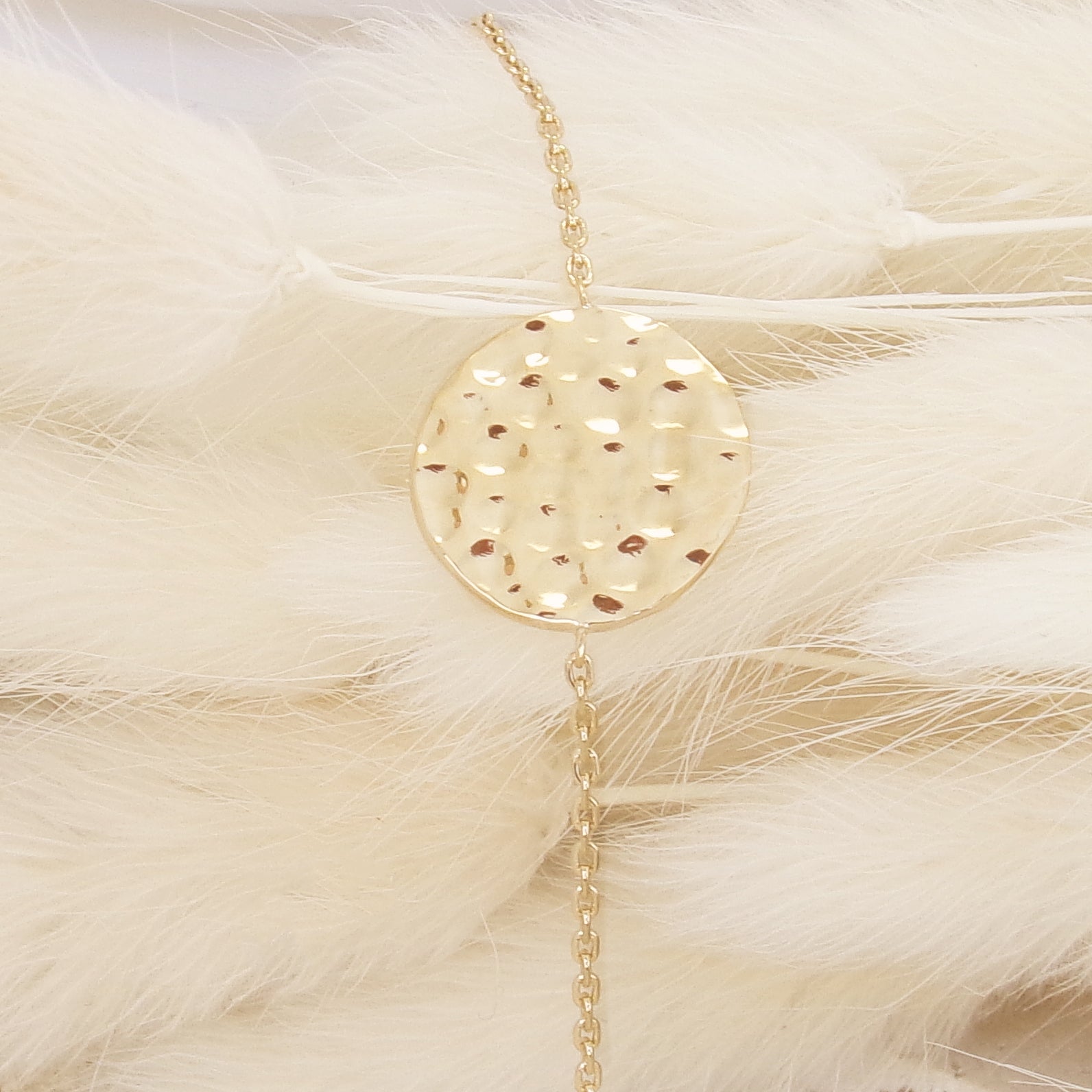 Sierra bracelet 18cm hammered medal gold-plated