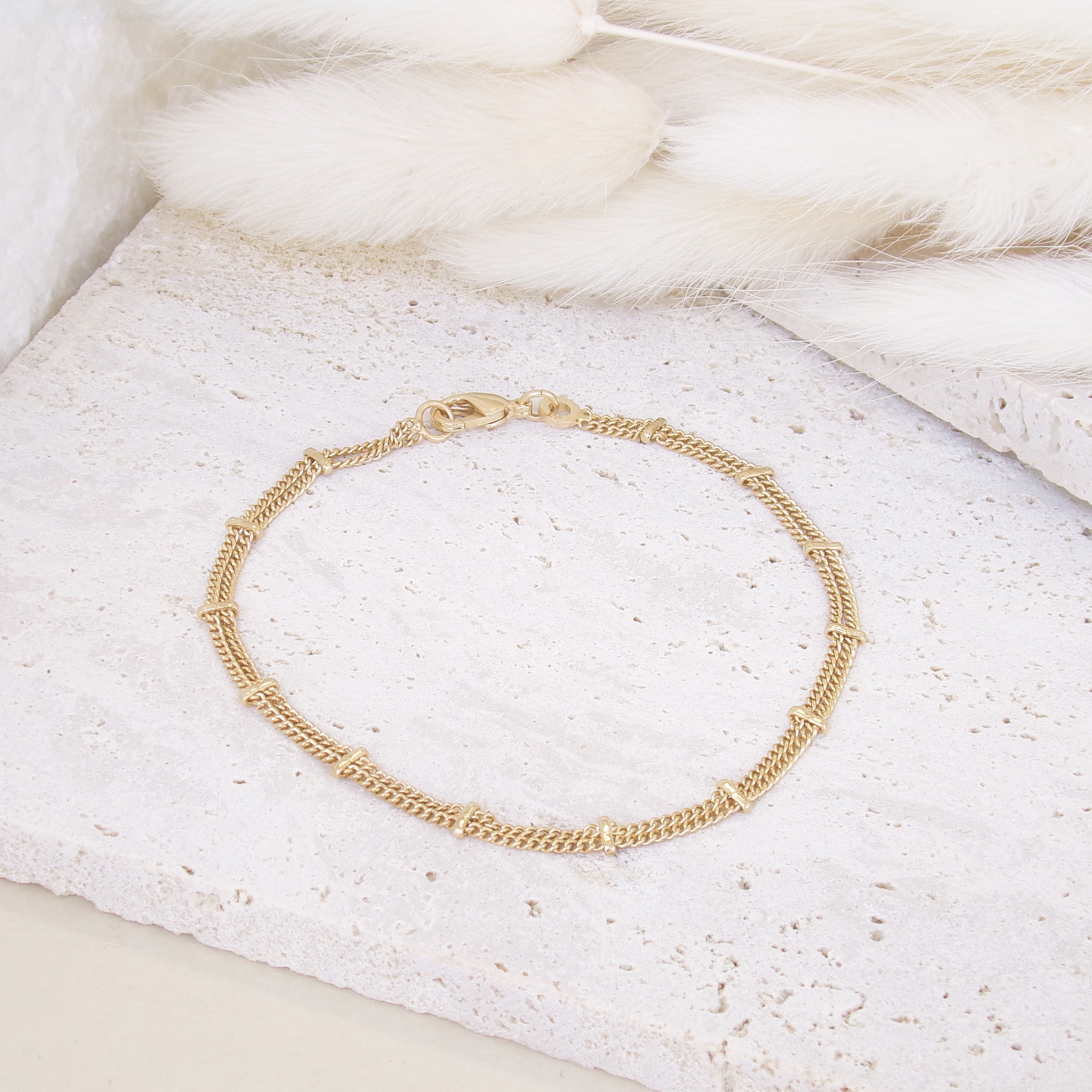 Liora chain bracelet 18cm double row gold-plated