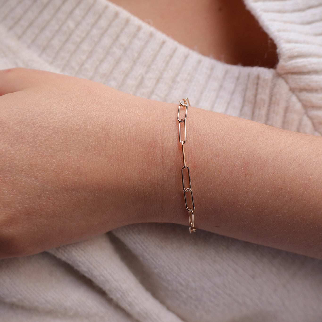 Dara bracelet 18cm paperclip mesh gold-plated