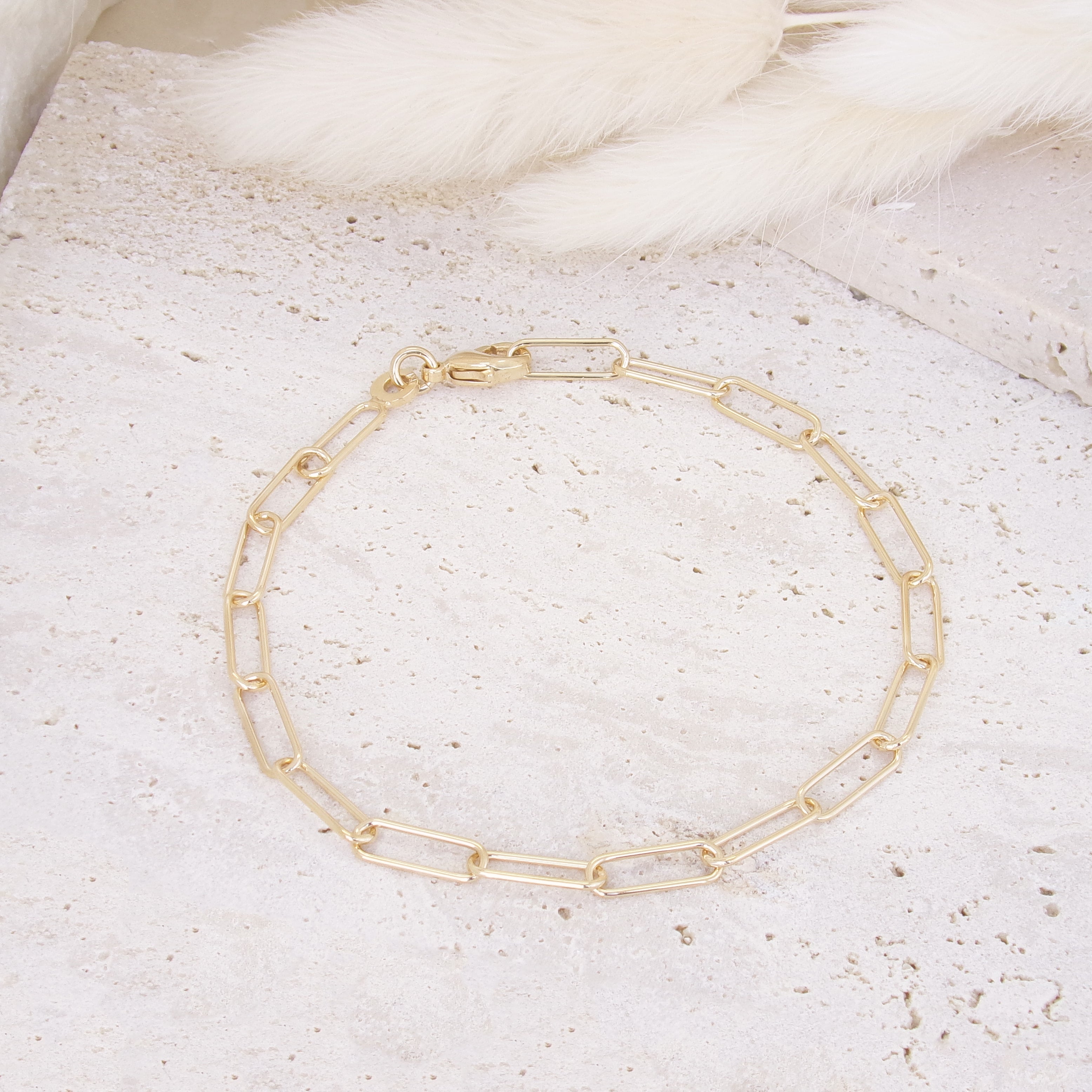 Dara bracelet 18cm paperclip mesh gold-plated