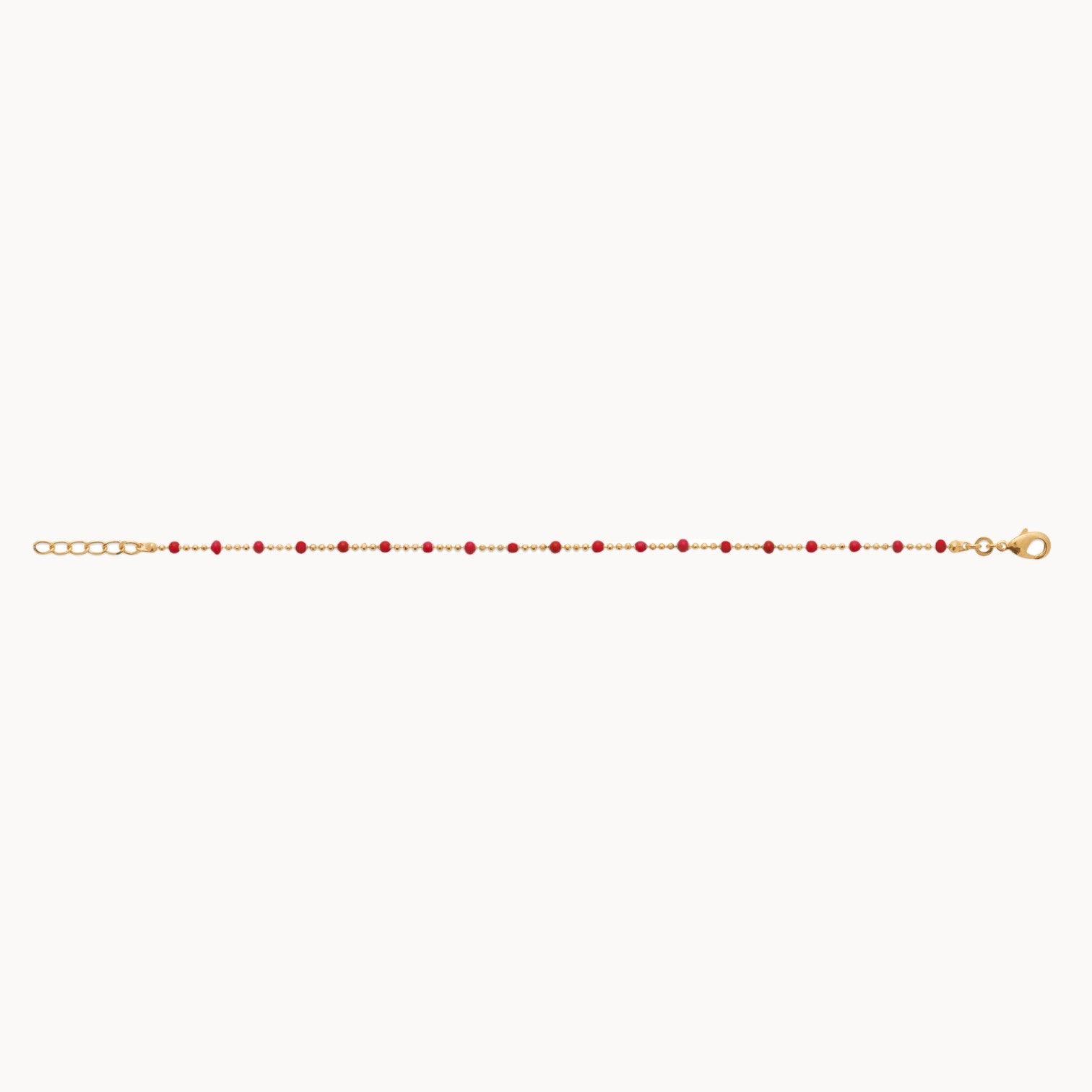 Almaria Bracelet 18cm red lacquered beads gold-plated