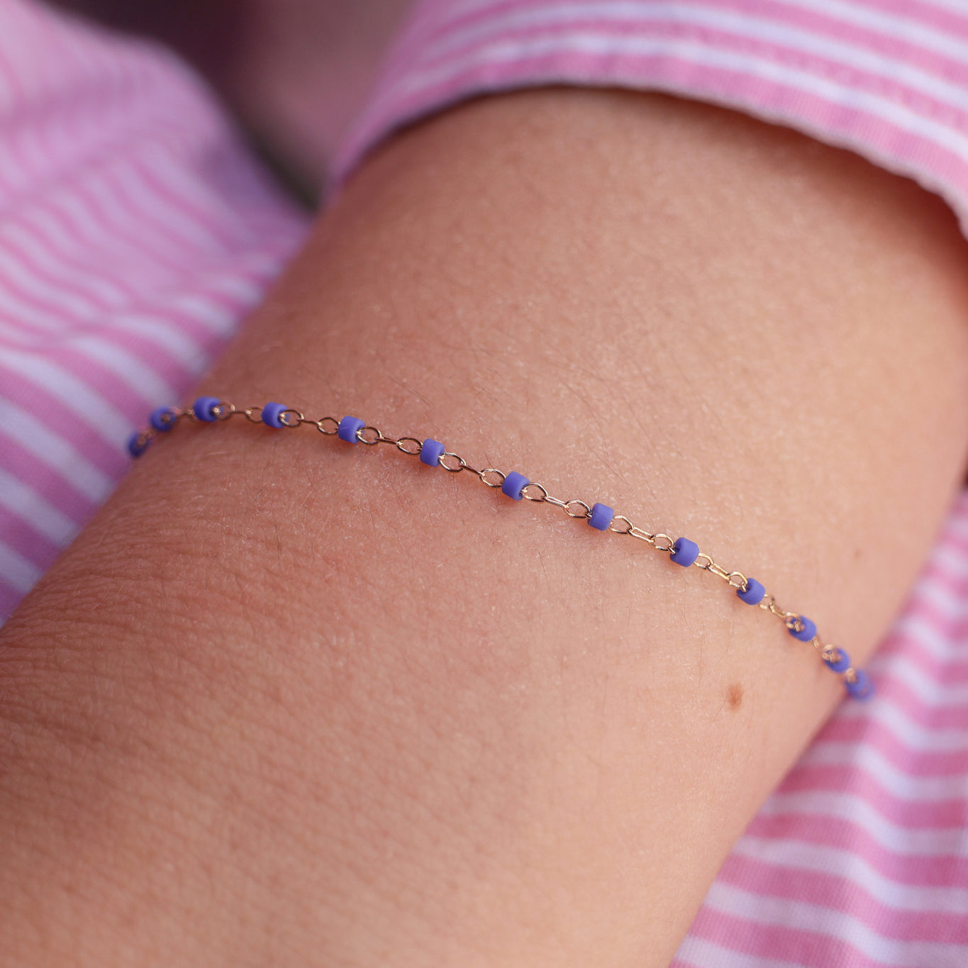 Amaya Bracelet 18cm Miyuki pearls intense blue gold-plated