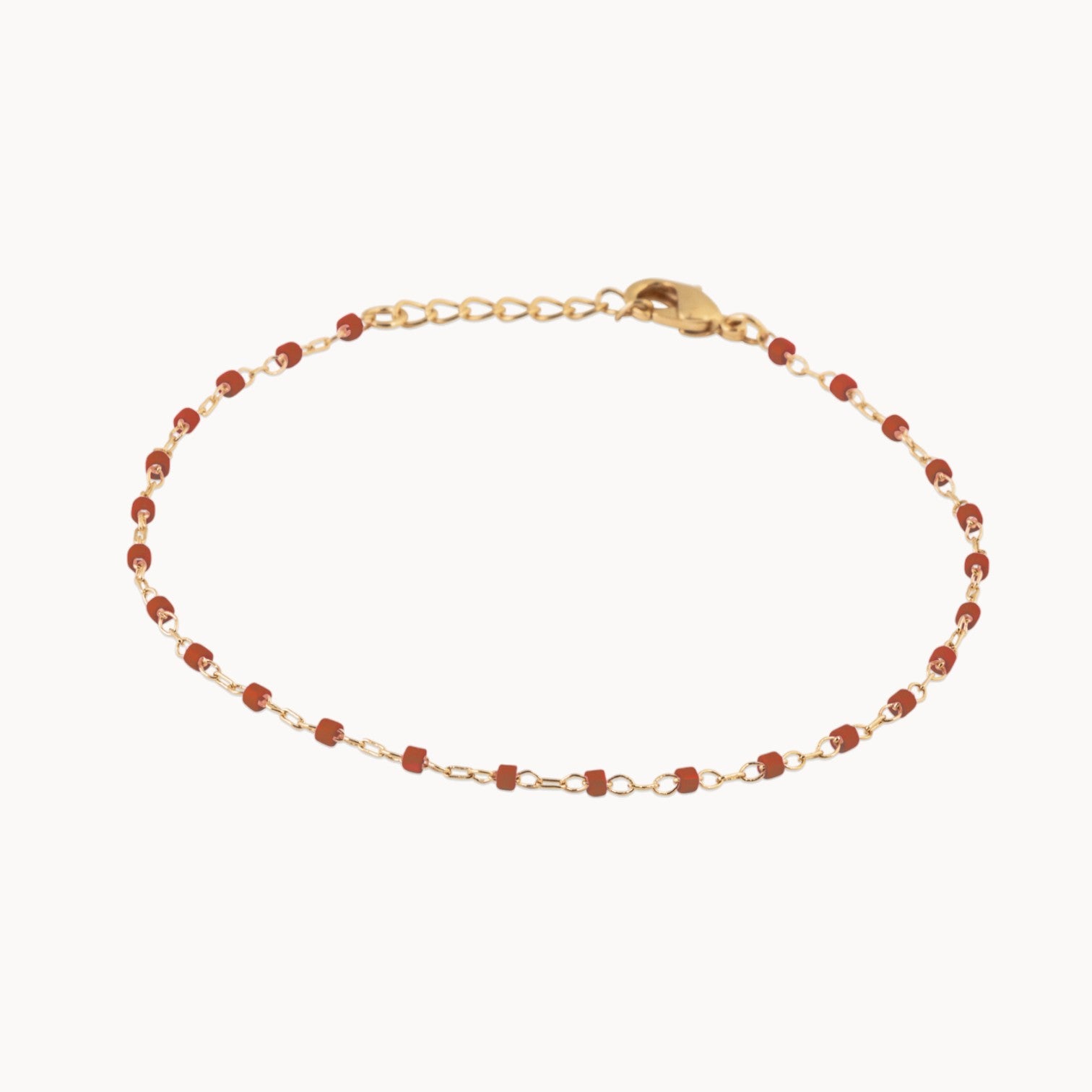 Amaya Bracelet 18cm red Miyuki beads gold-plated