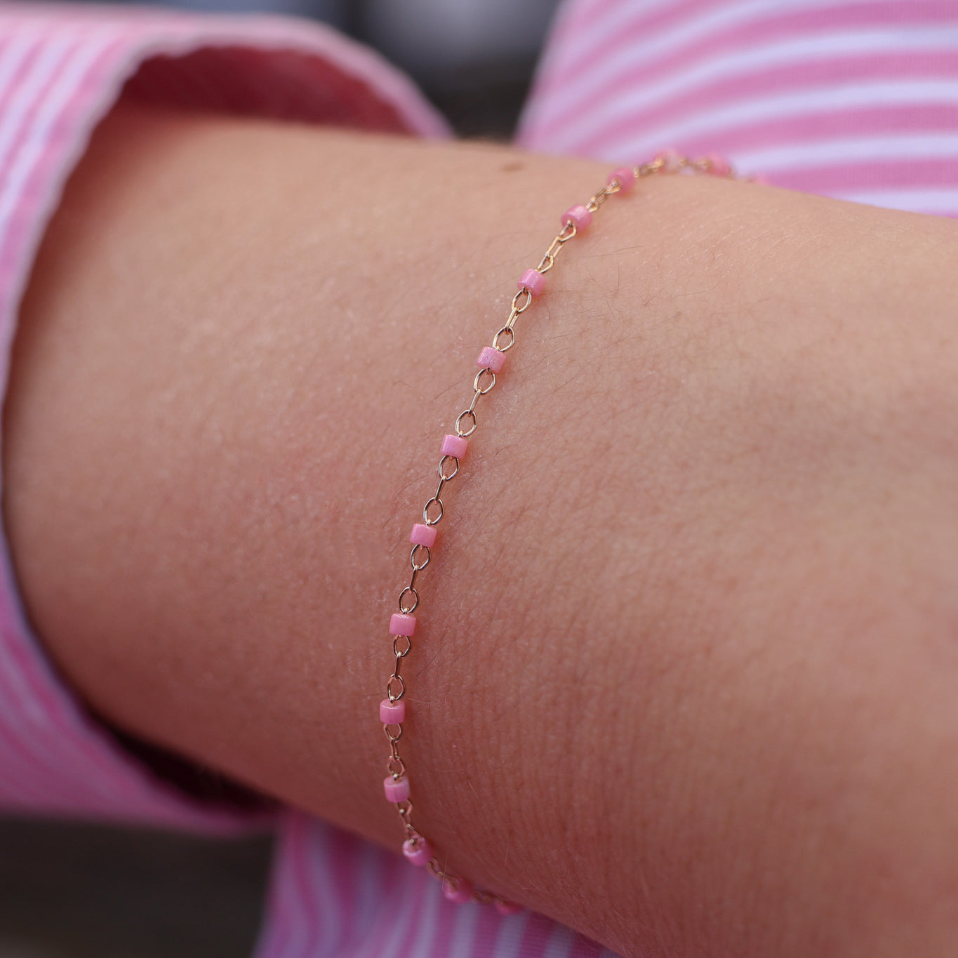 Amaya Bracelet 18cm pink Miyuki beads gold-plated