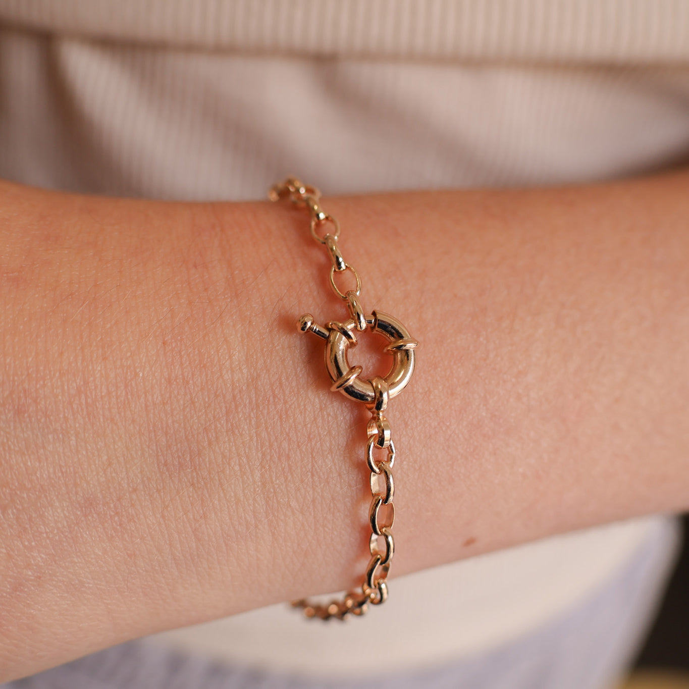 Yuna bracelet 18cm wide mesh marine clasp gold-plated