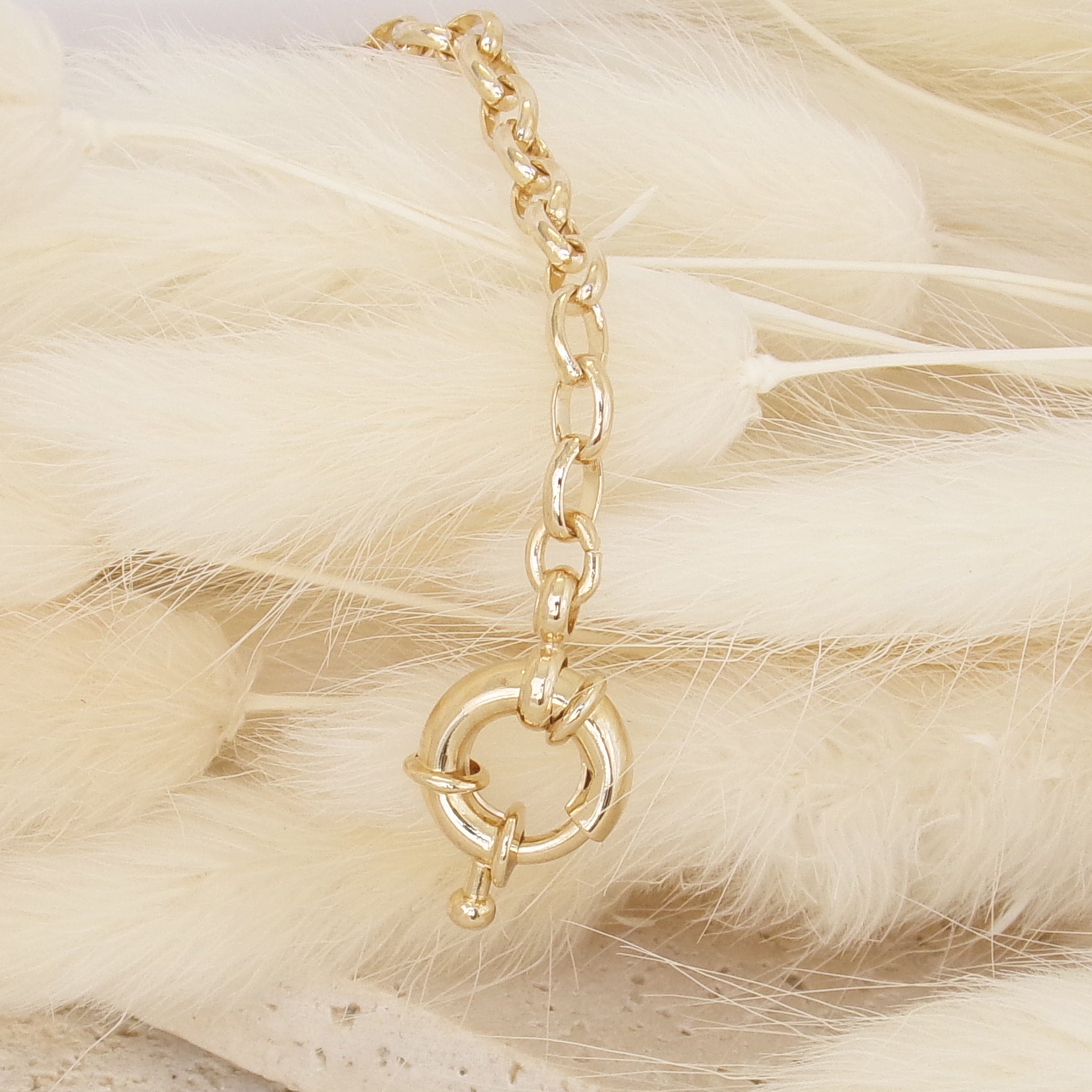 Yuna bracelet 18cm wide mesh marine clasp gold-plated