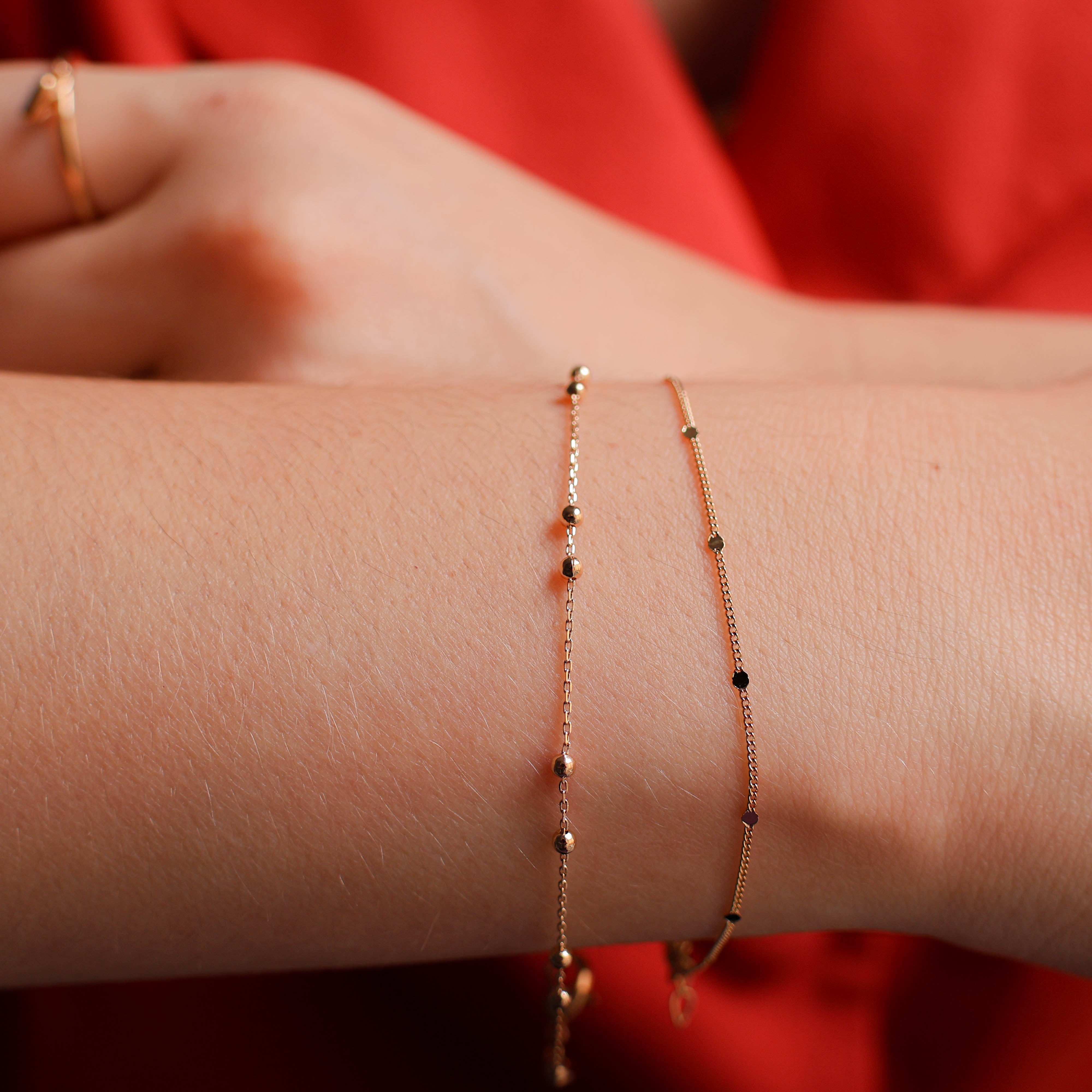 Mikadi Bracelet chain 18cm balls forçat link gold-plated
