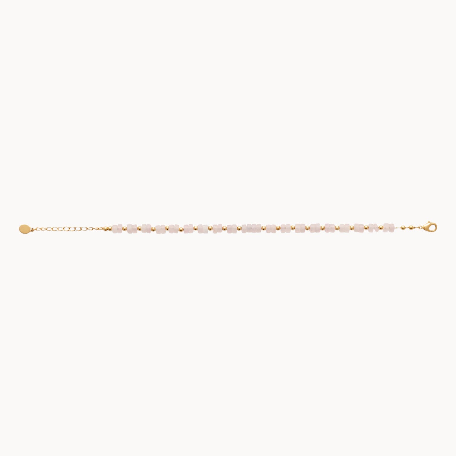 Gaia bracelet rose quartz beads gold-plated