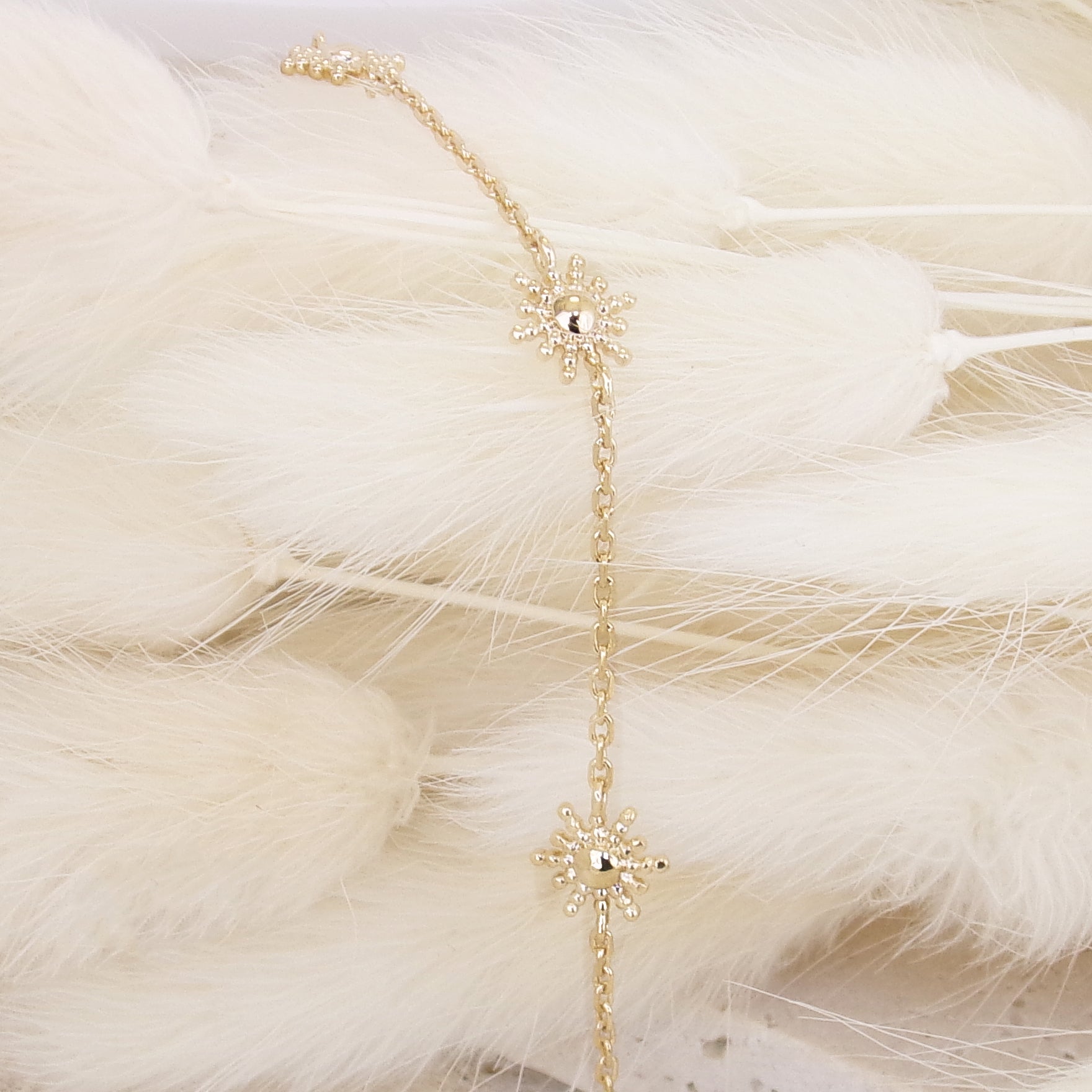 Elmina bracelet 18cm sun tassel gold-plated