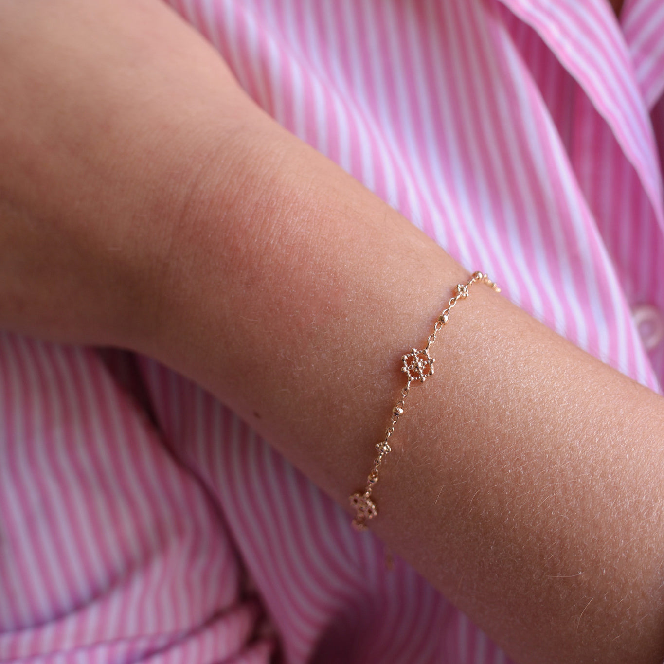 Zuri bracelet 18cm flower tassel gold-plated
