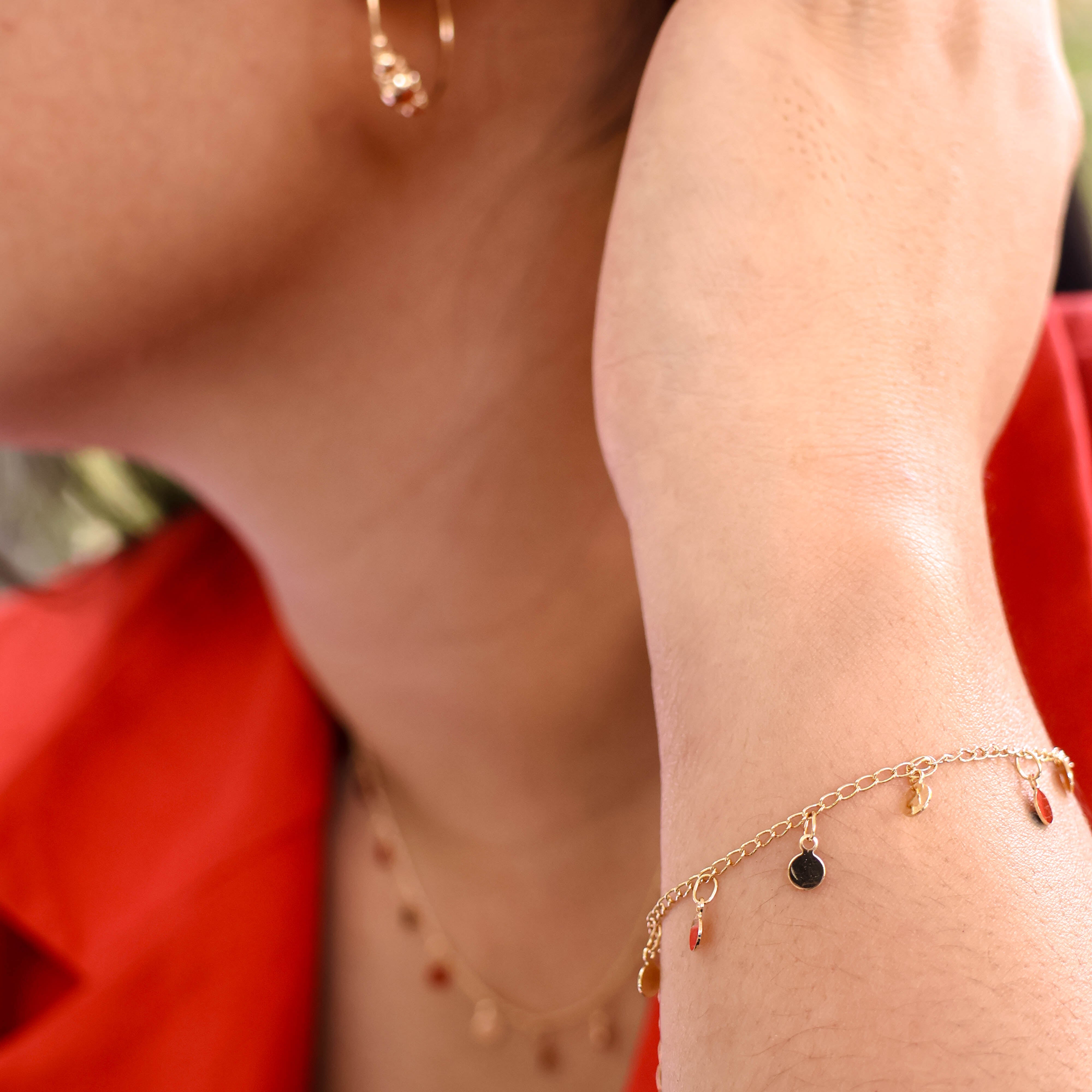 Imani bracelet chain and tassels gold-plated