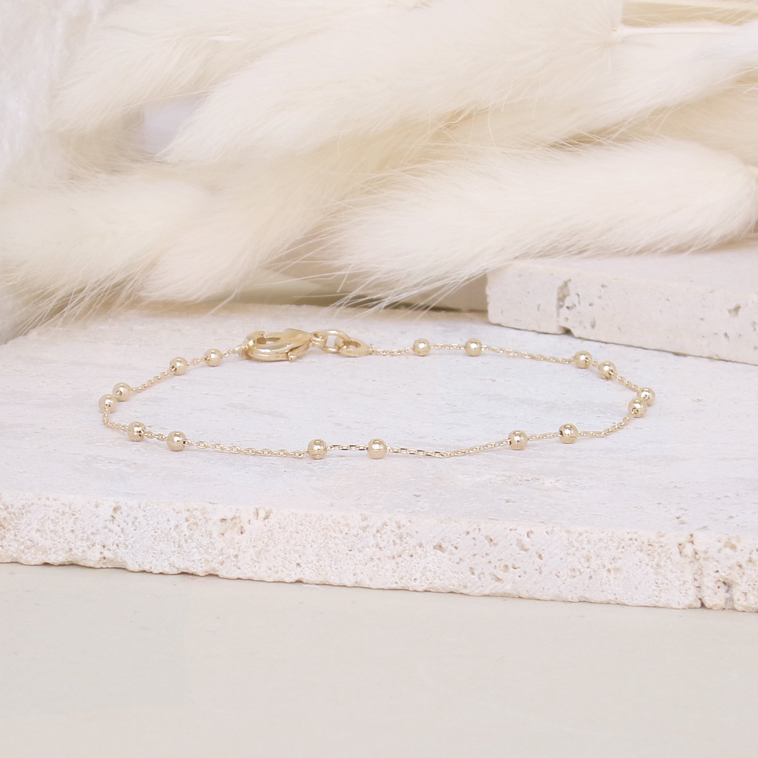 Mikadi Bracelet chain 18cm balls forçat link gold-plated