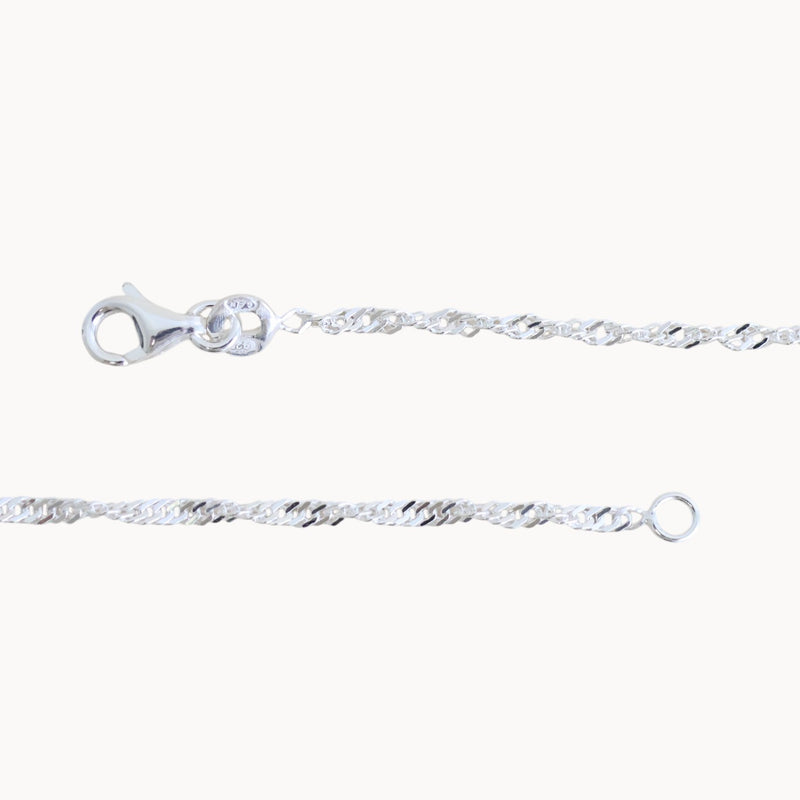 Chaine Singapour maille torsadée argent
