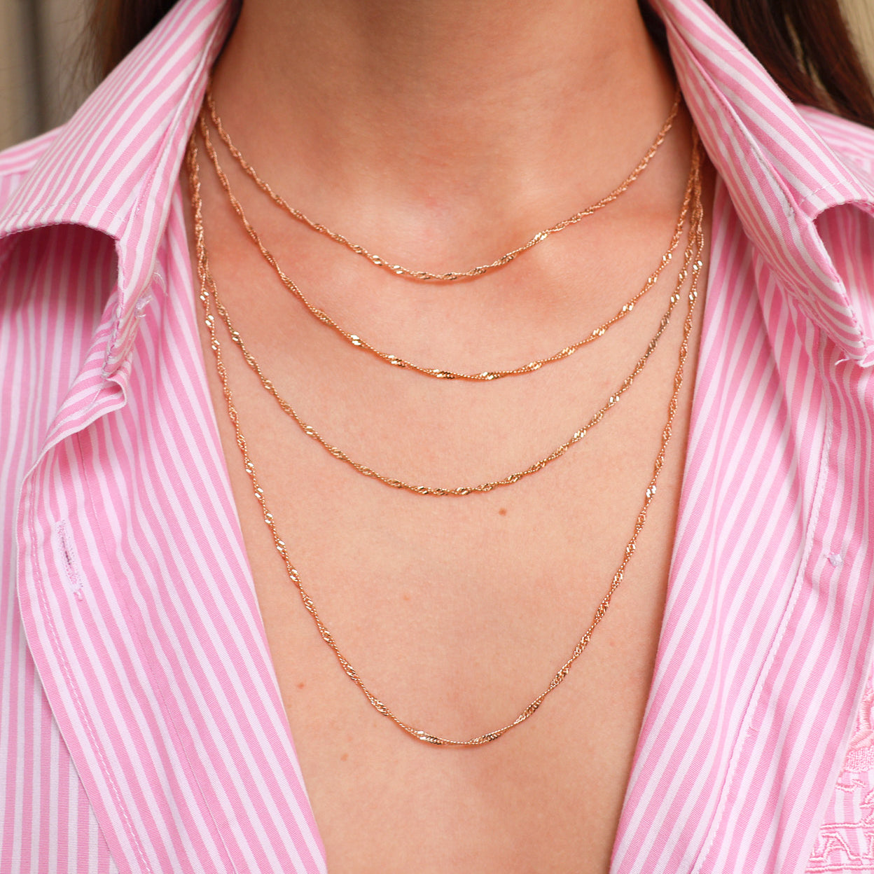 Singapore twisted chain gold-plated