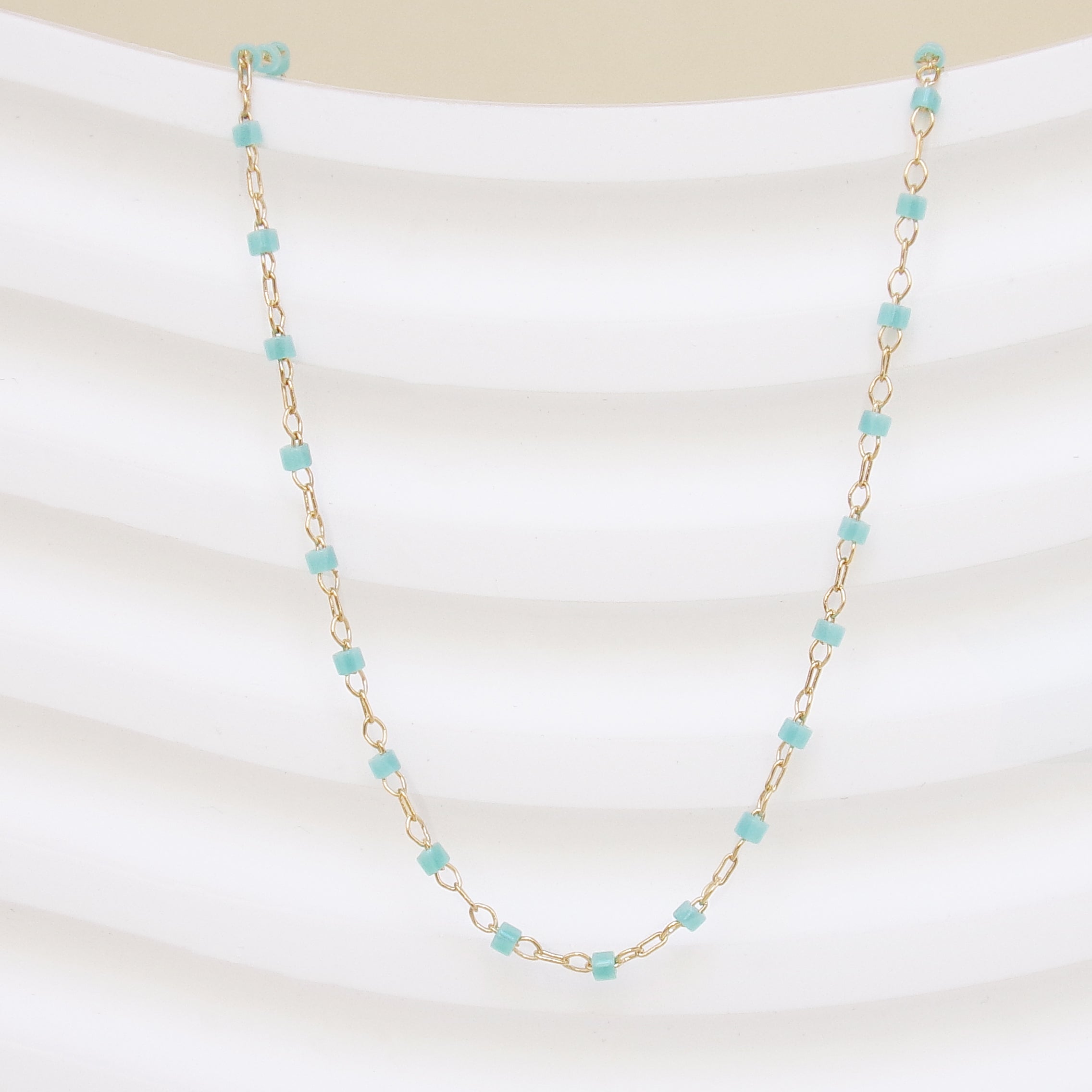 Amaya chain green Miyuki beads gold-plated