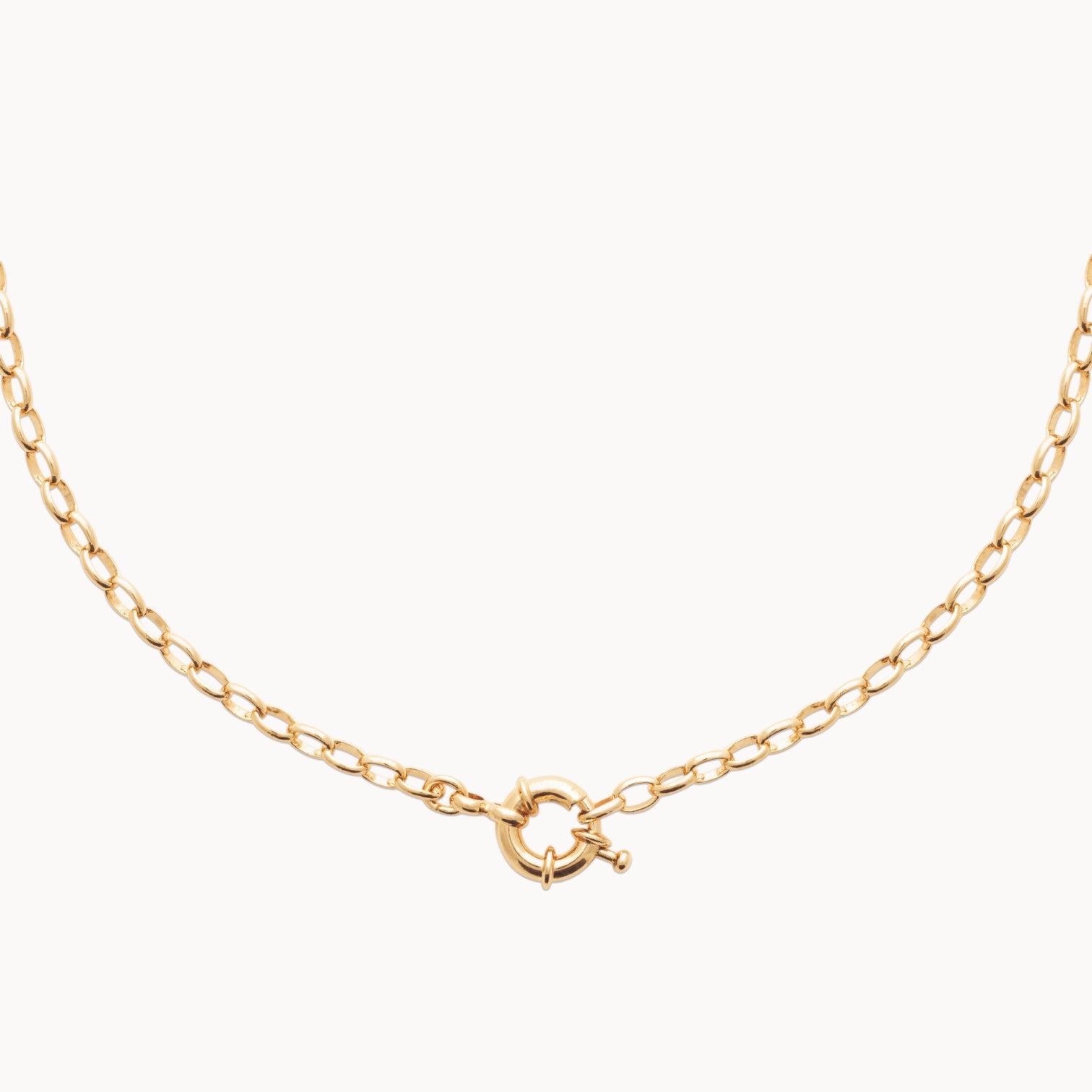 Yuna necklace wide mesh marine clasp gold plated