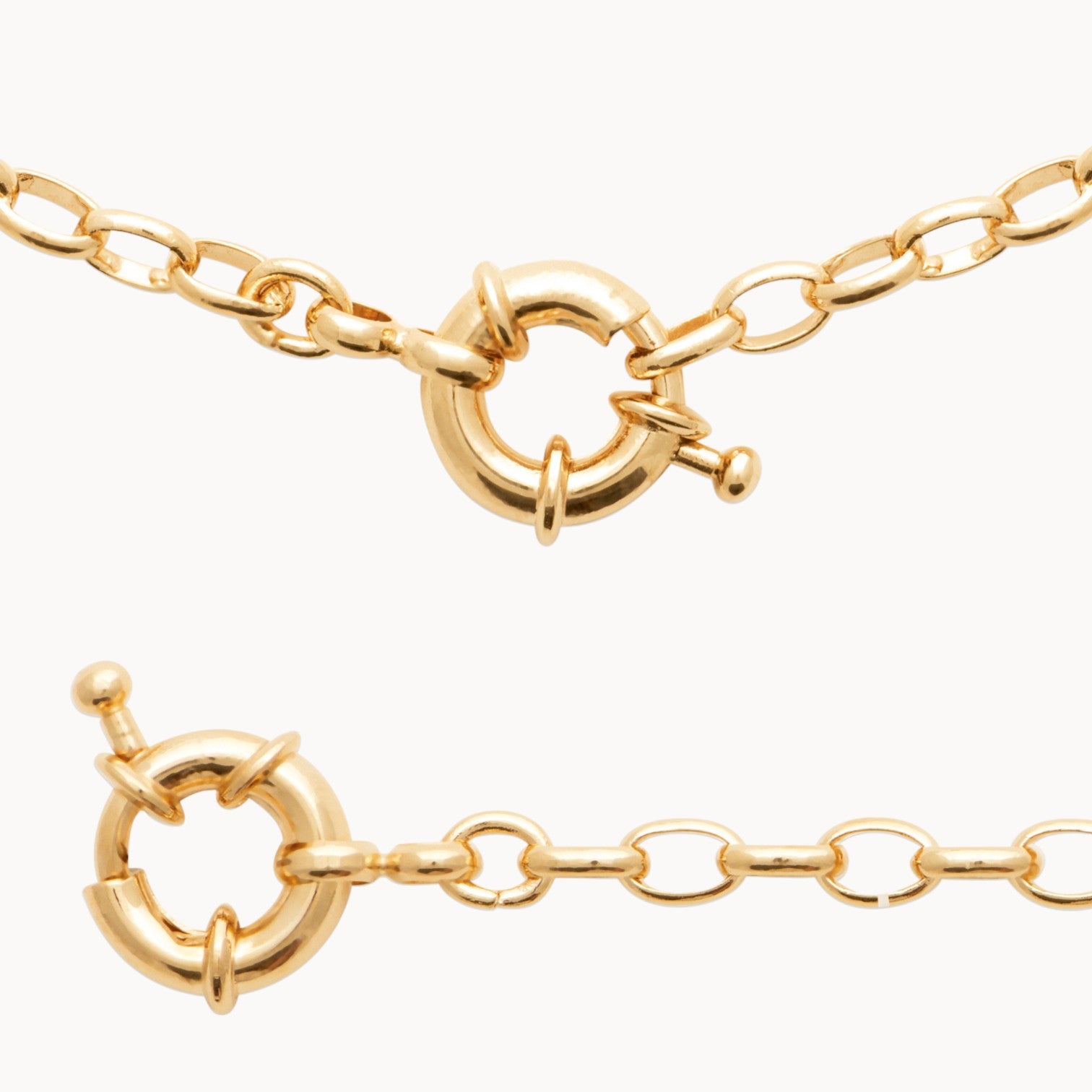 Yuna necklace wide mesh marine clasp gold plated