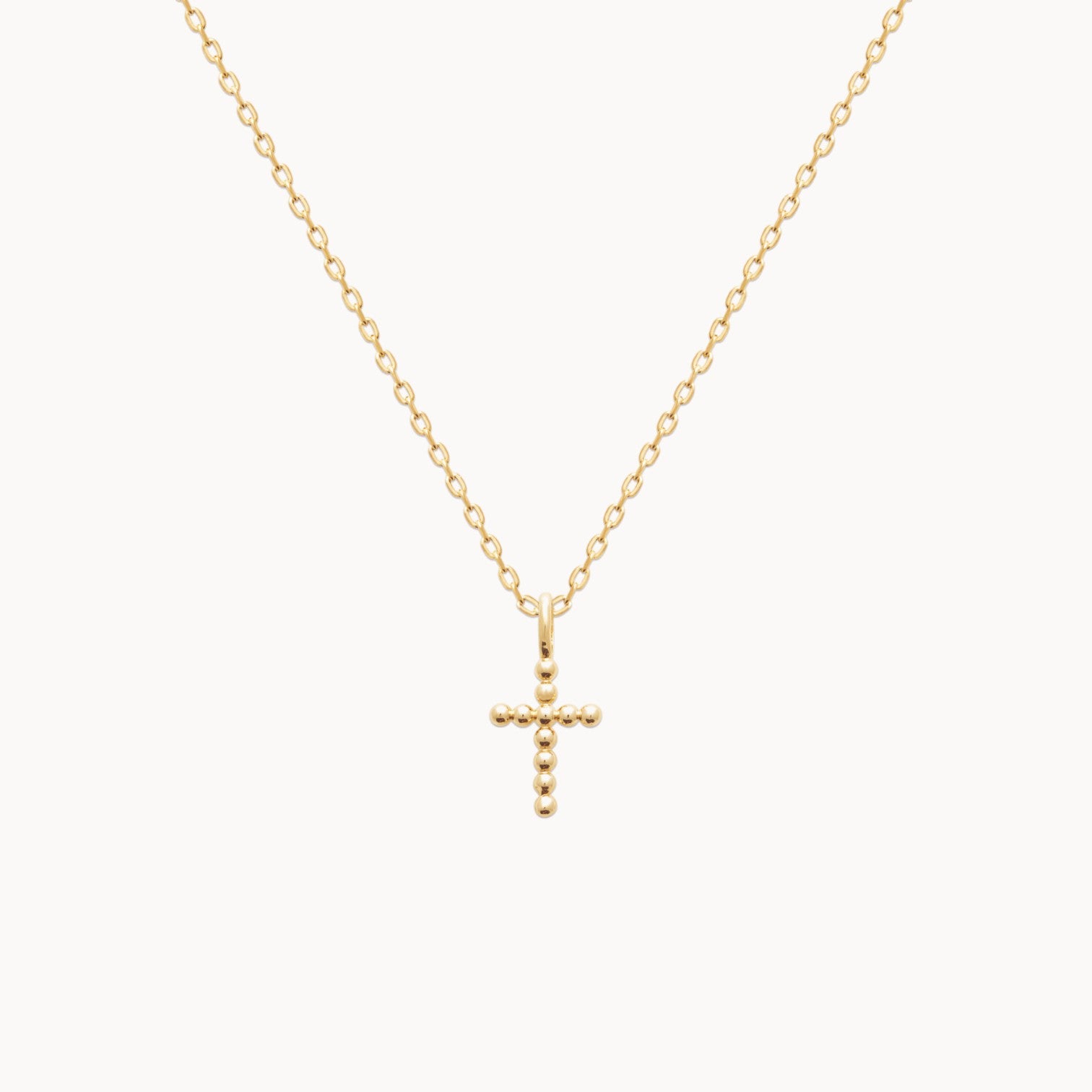 Collier Fara croix boules plaqué or