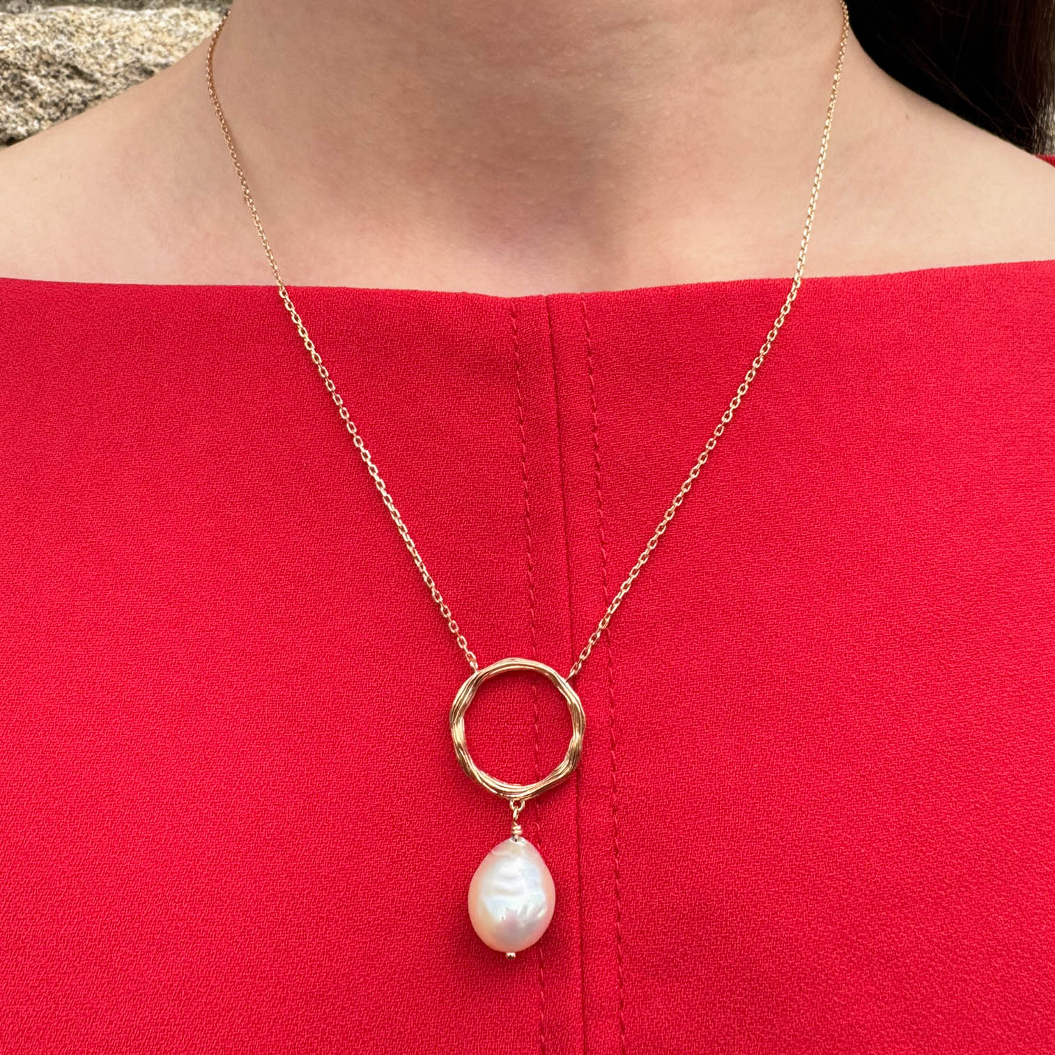 Gold-plated freshwater pearl Haya necklace