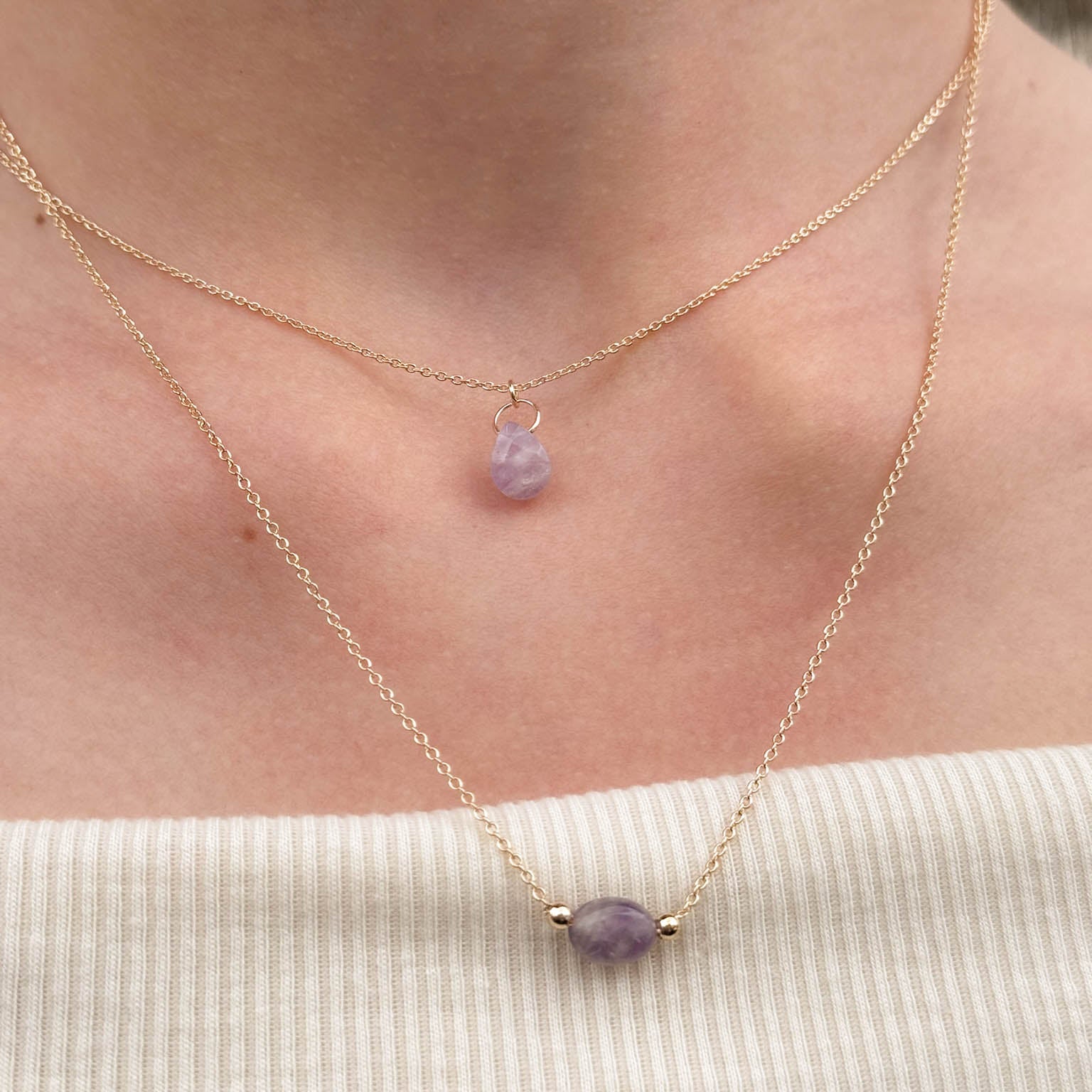 Gold Plated Amethyst Birthstone Cora Necklace