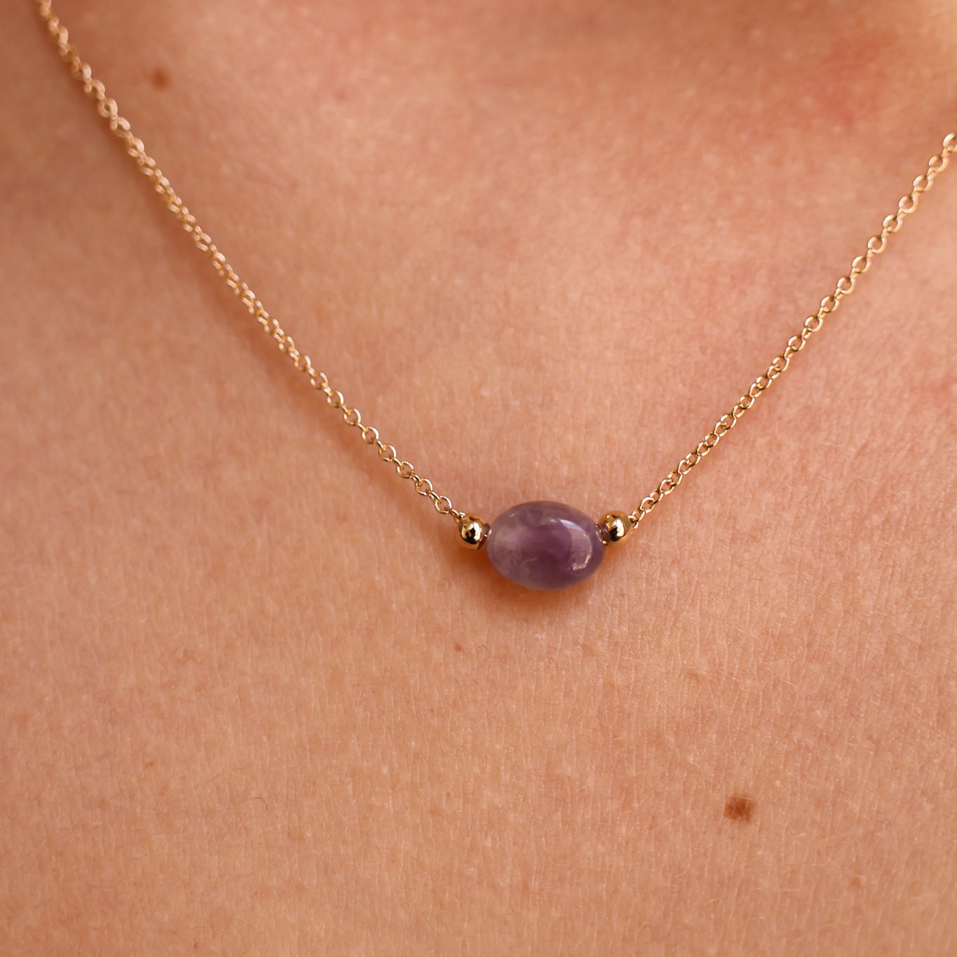 Gold Plated Amethyst Birthstone Cora Necklace