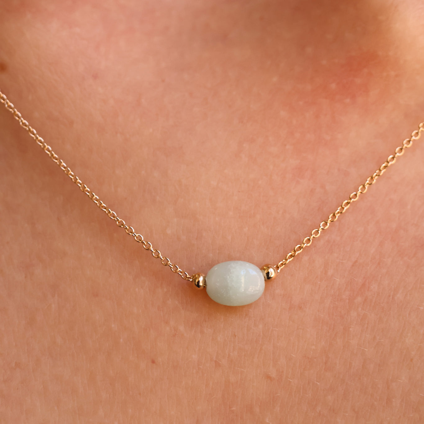 Gold Plated Amazonite Birthstone Cora Necklace