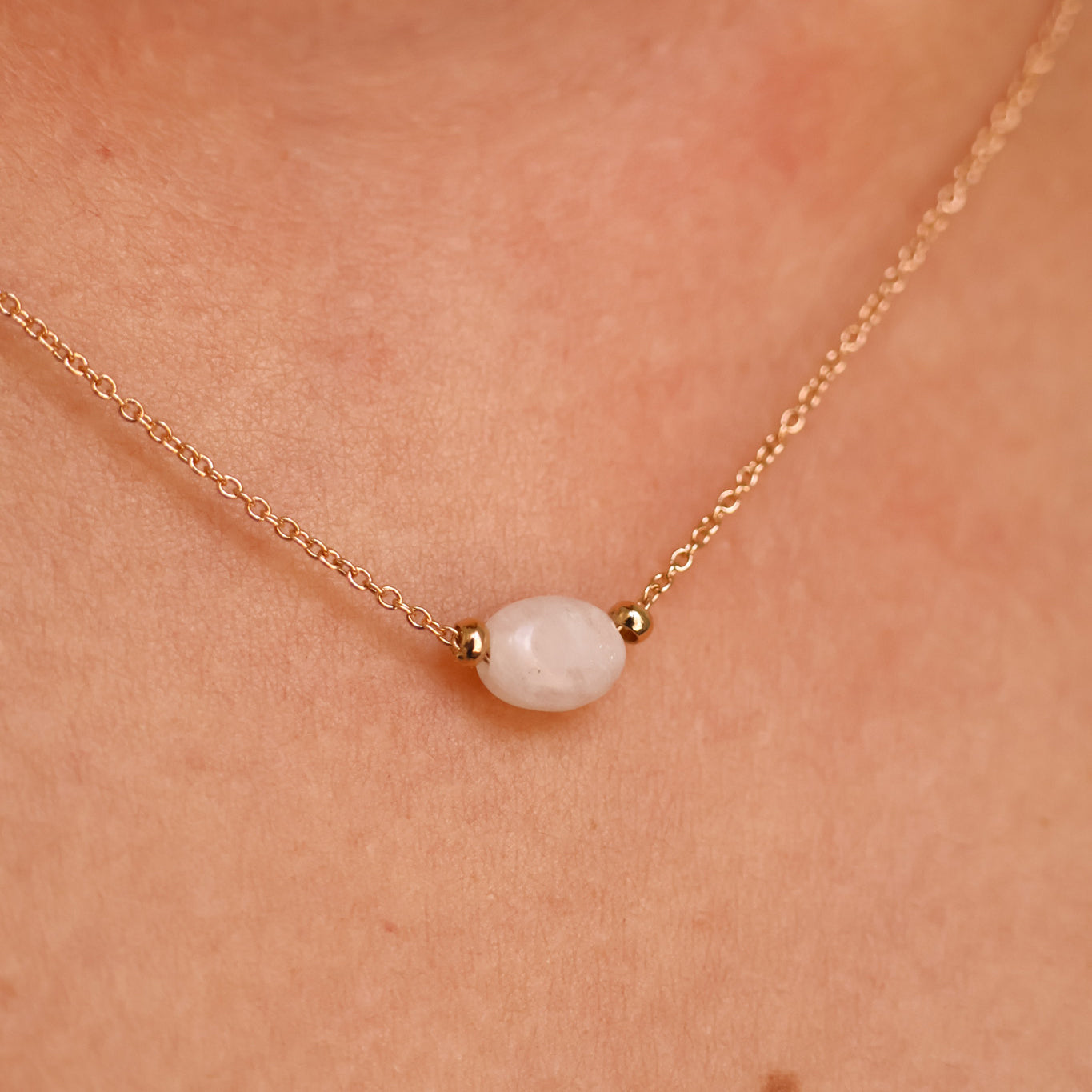 Gold Plated Moonstone Birthstone Cora Necklace